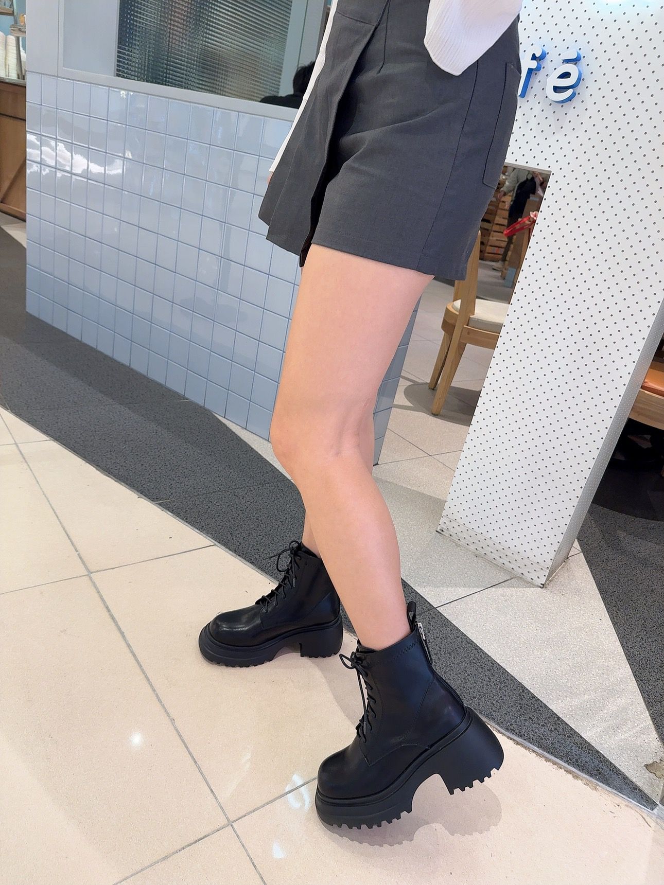 厚底綁帶短靴【三色】