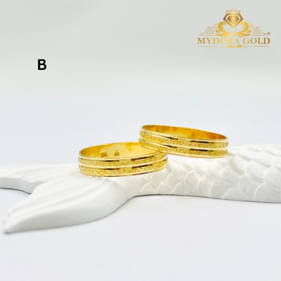 MYDORA Cincin Belah Rotan Double Pasir Liner l EMAS916/22K