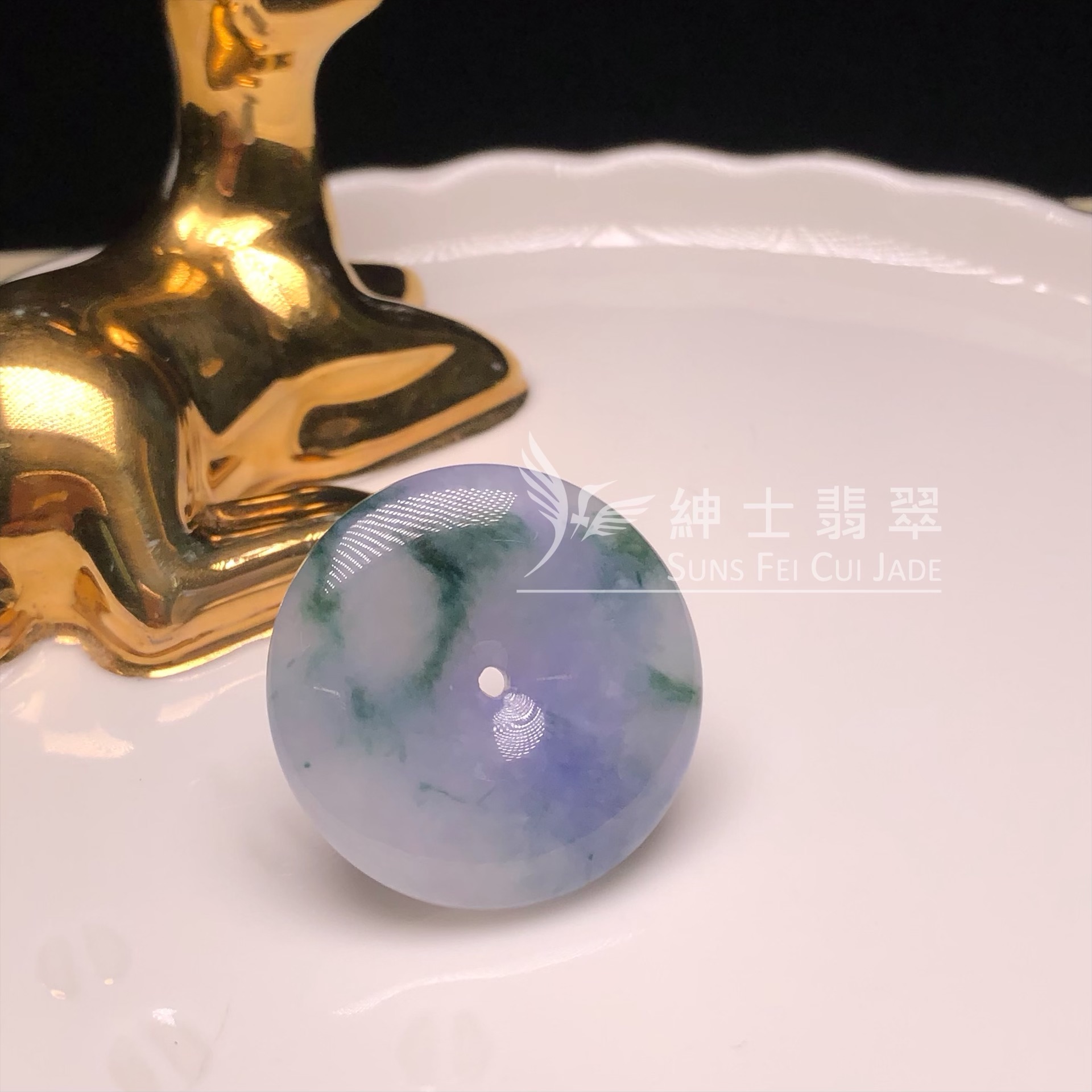   B08496 茄紫飄花平安扣
