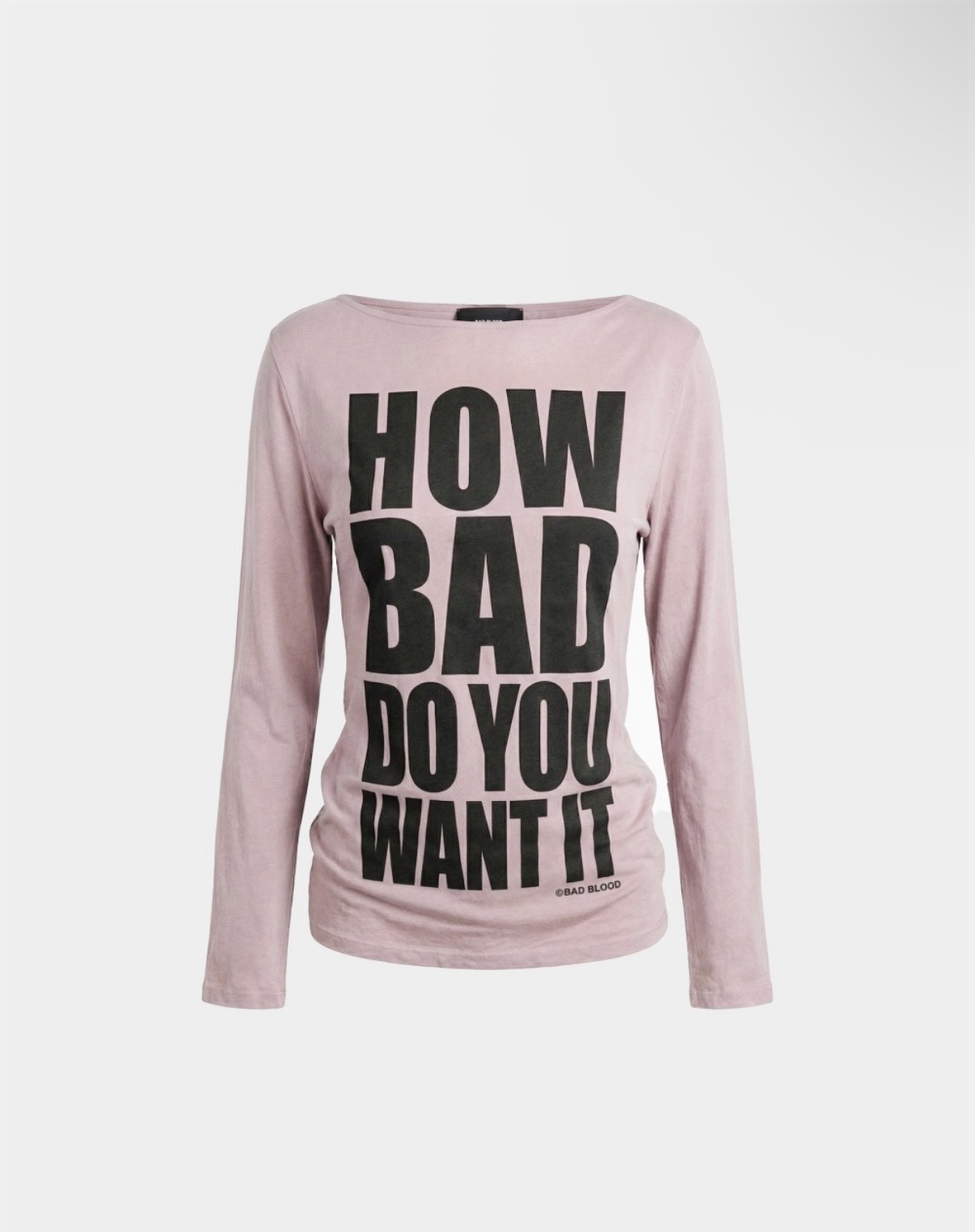 BADBLOOD [w-tee26-119] DO YOU WANT IT Boat Neck T-Shirt - Pink