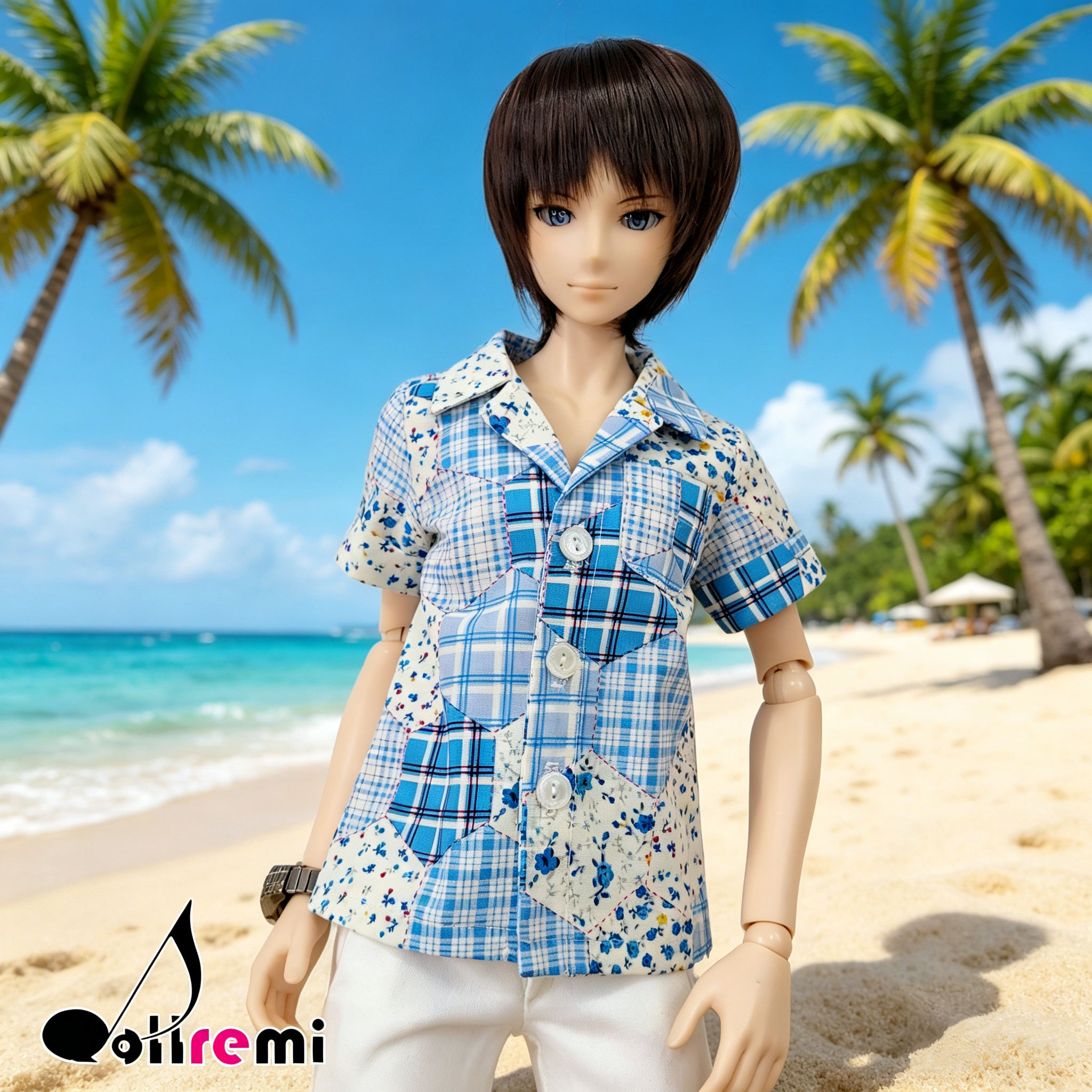 【dollremi】(DD0532A) 男裝花紋短袖襯衫 Men's Floral Short Sleeve Shirt