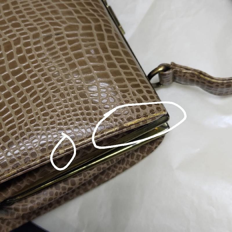 Vintage c.a. 1960s Toronto Paragon Embossed Faux Leather Structural Handbag（ MT1568）