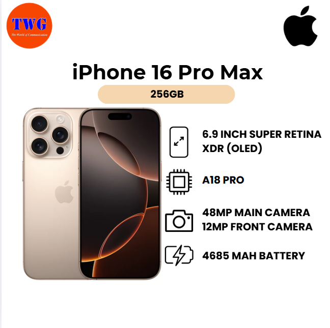 iPhone 16 Pro Max (256GB) DEMO SET, 100% ORIGINAL MALAYSIA