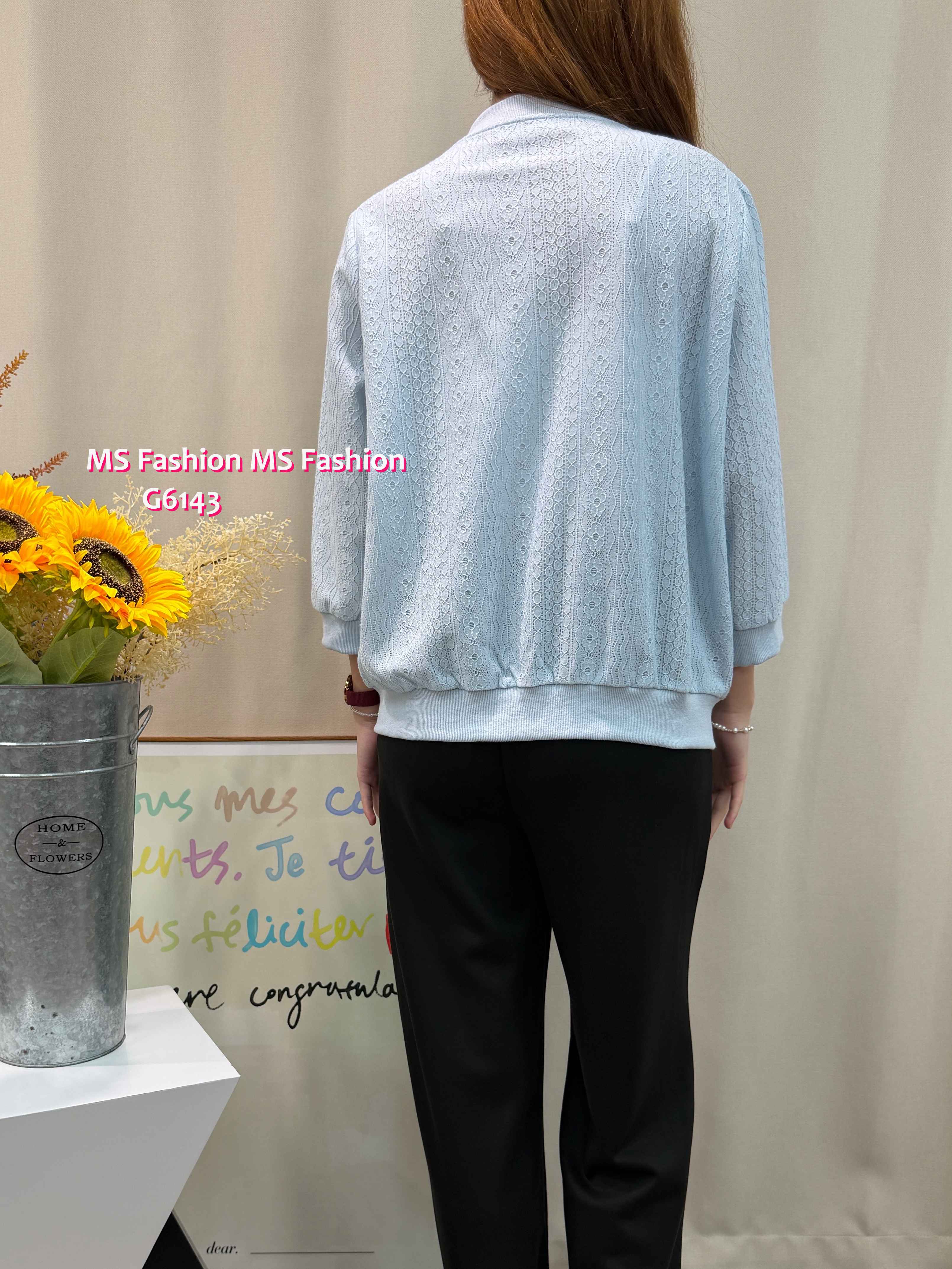 G6142 韓國🇰🇷lace中袖拉鏈外套