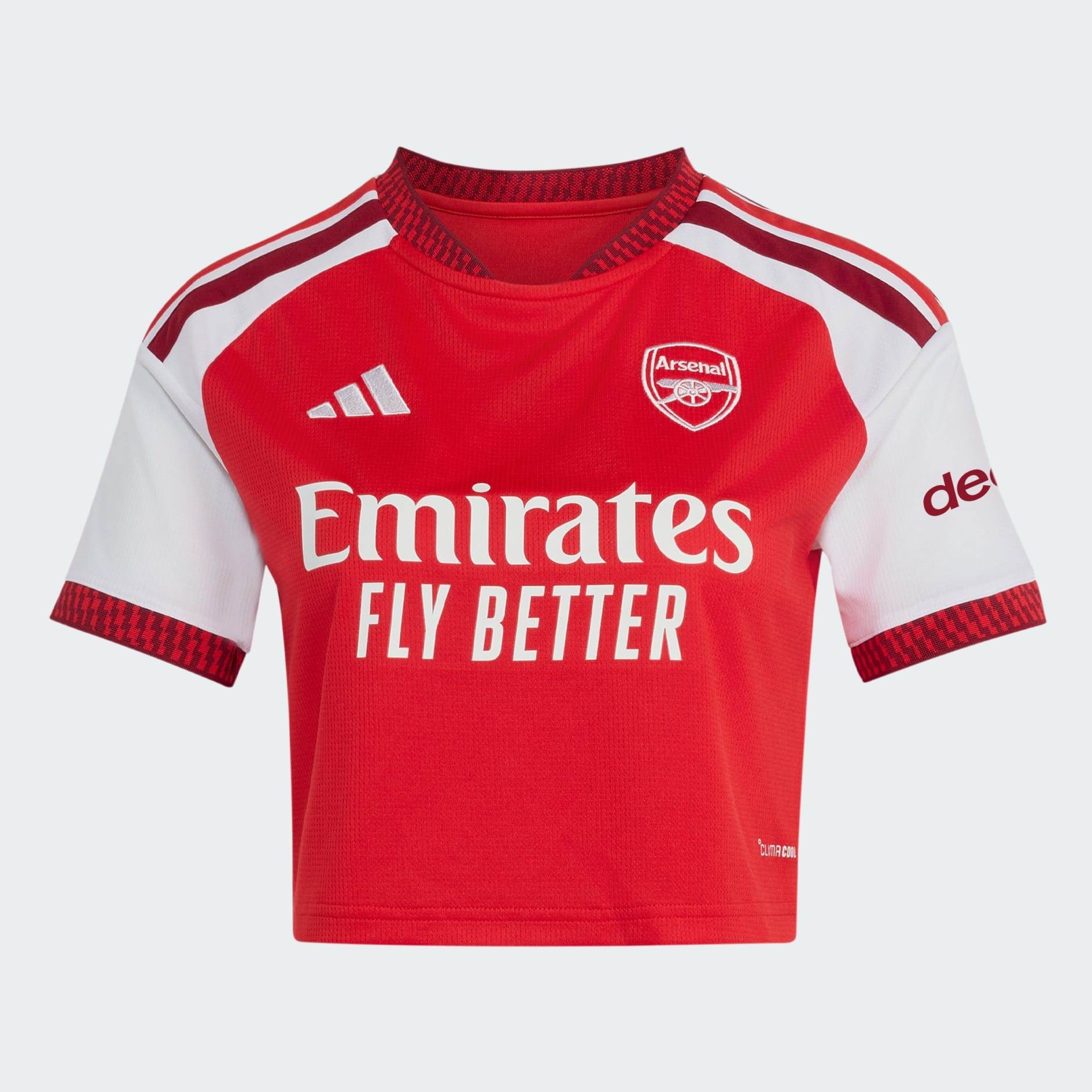 🔴⚪融合酋長球場建築美學 Adidas Arsenal 阿仙奴 2026-27 女裝短版主場球迷版球衣 (可加印字章) KB5586
