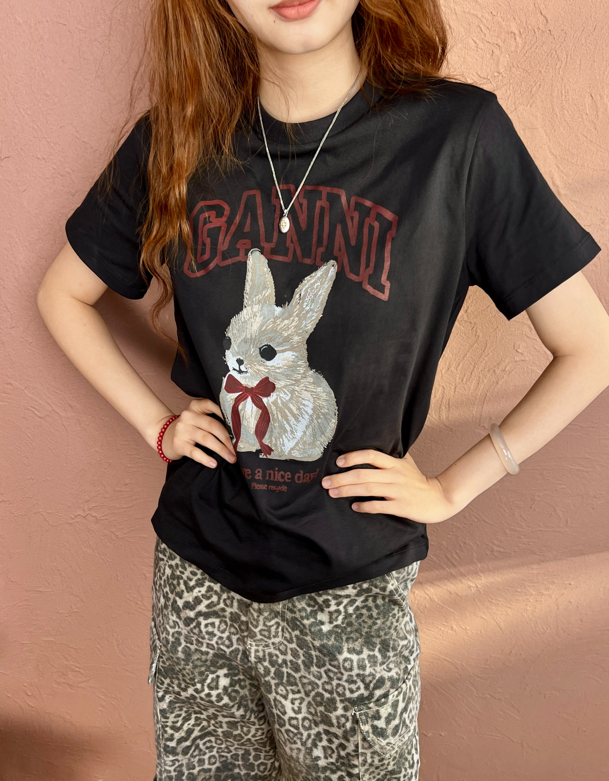 接單✨Ganni 短 Tee 夏天必備 小兔子🐰 Size XS S M L