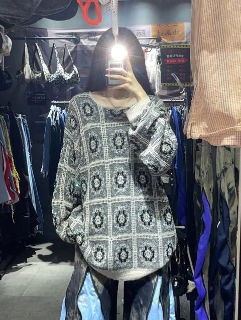 Black Vintage Sweater  #0422