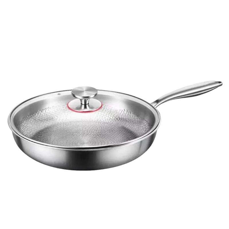 鏽鋼純鈦平底煎鍋 無涂層 30cm 無蓋 ZZ1835