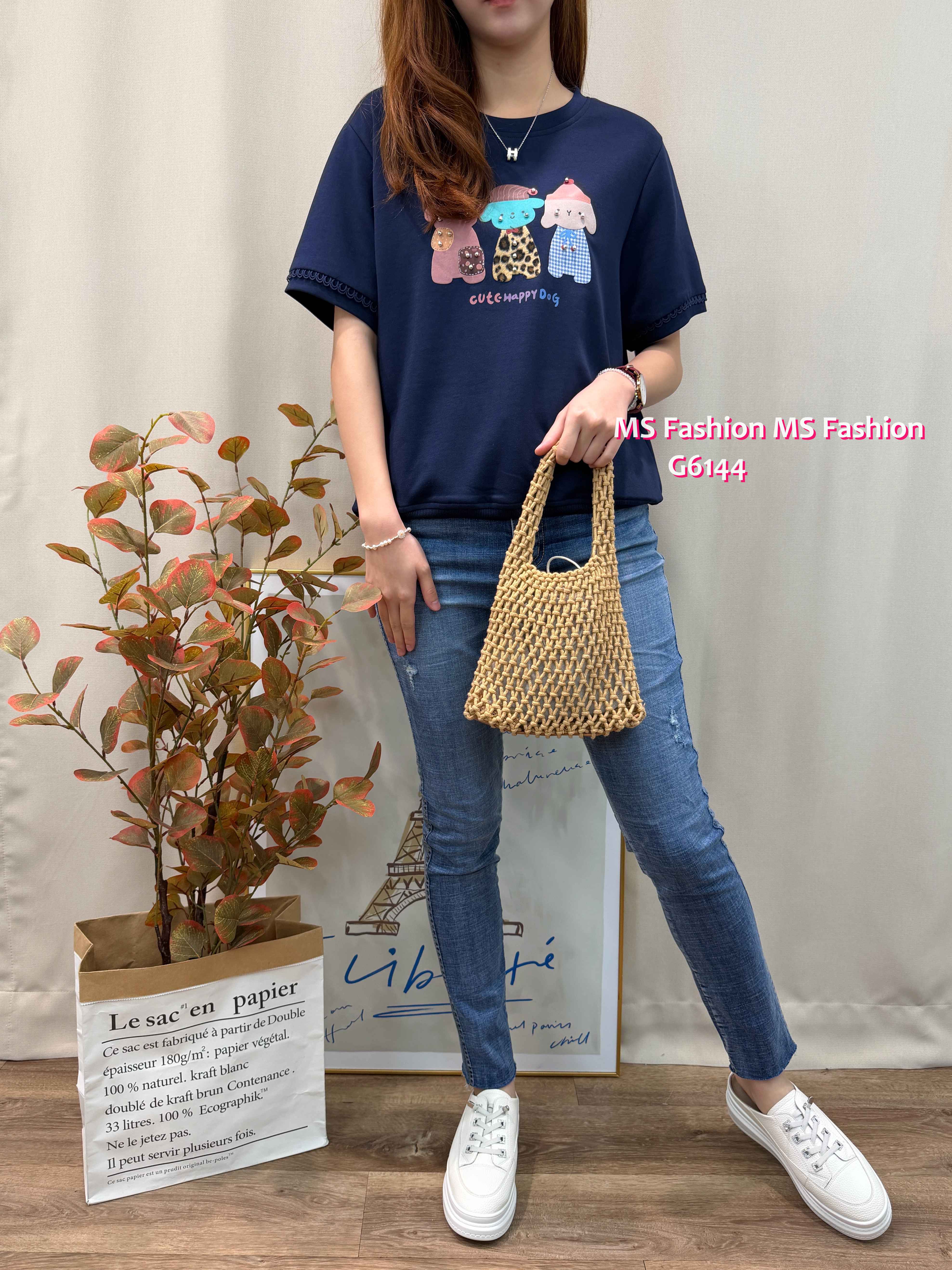 G6144 韓國🇰🇷可愛狗狗圖案top