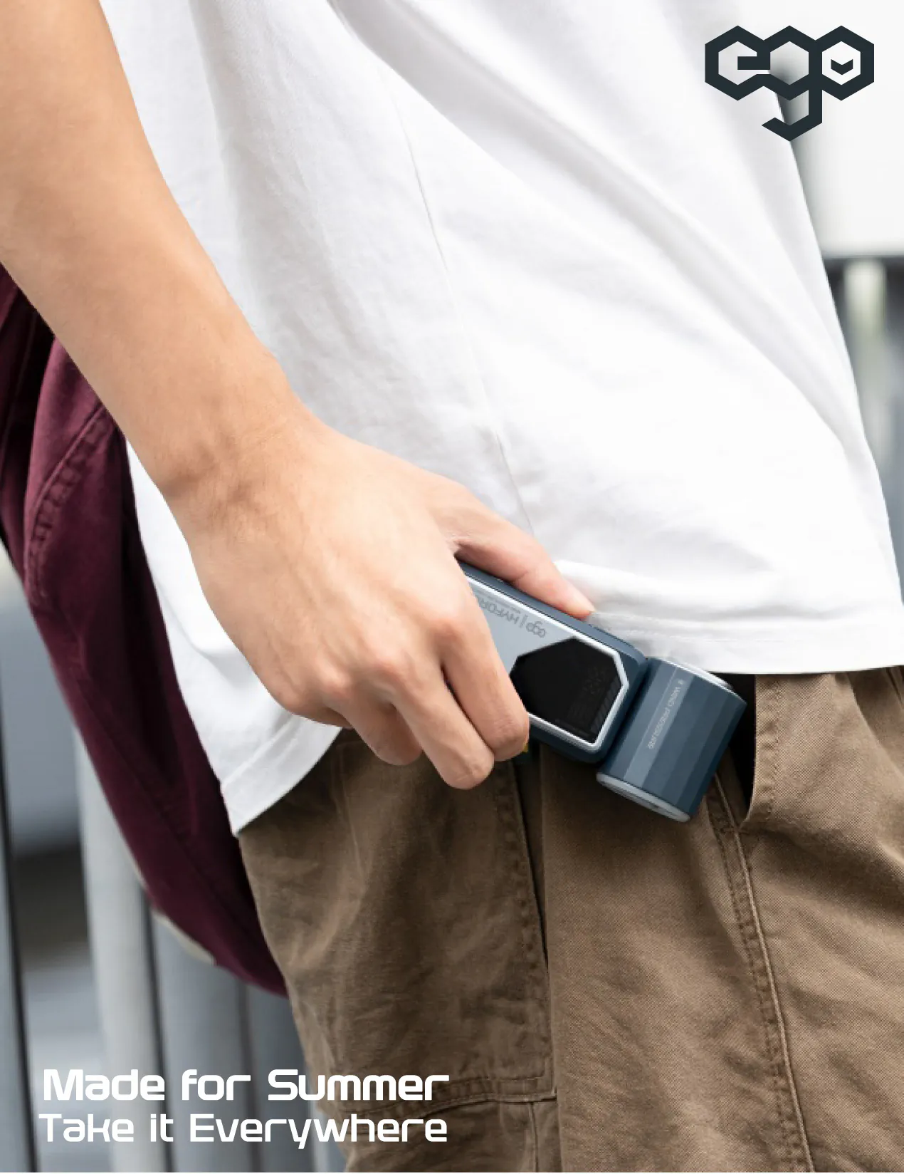 香港行貨 一年保養 ego - HyForce 60° 迷你手提風扇 F03｜無線風扇｜18小時長氣｜2.2萬轉｜LED顯示｜迷你輕巧｜大風壓