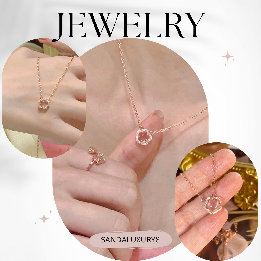 Luxury Rose Gold Flower Necklace- SANDALUXURY8