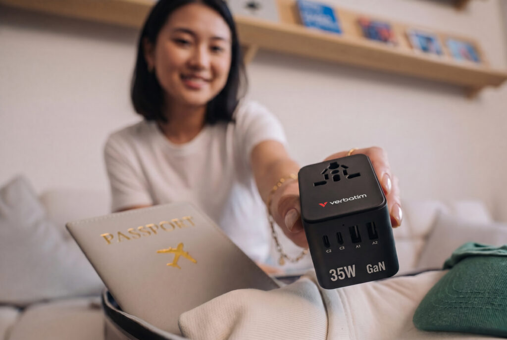 香港行貨 2年保養 威寶 Verbatim 35W 通用旅行轉插 旅行充電器 (附USB-C可伸縮充電線) 30244
