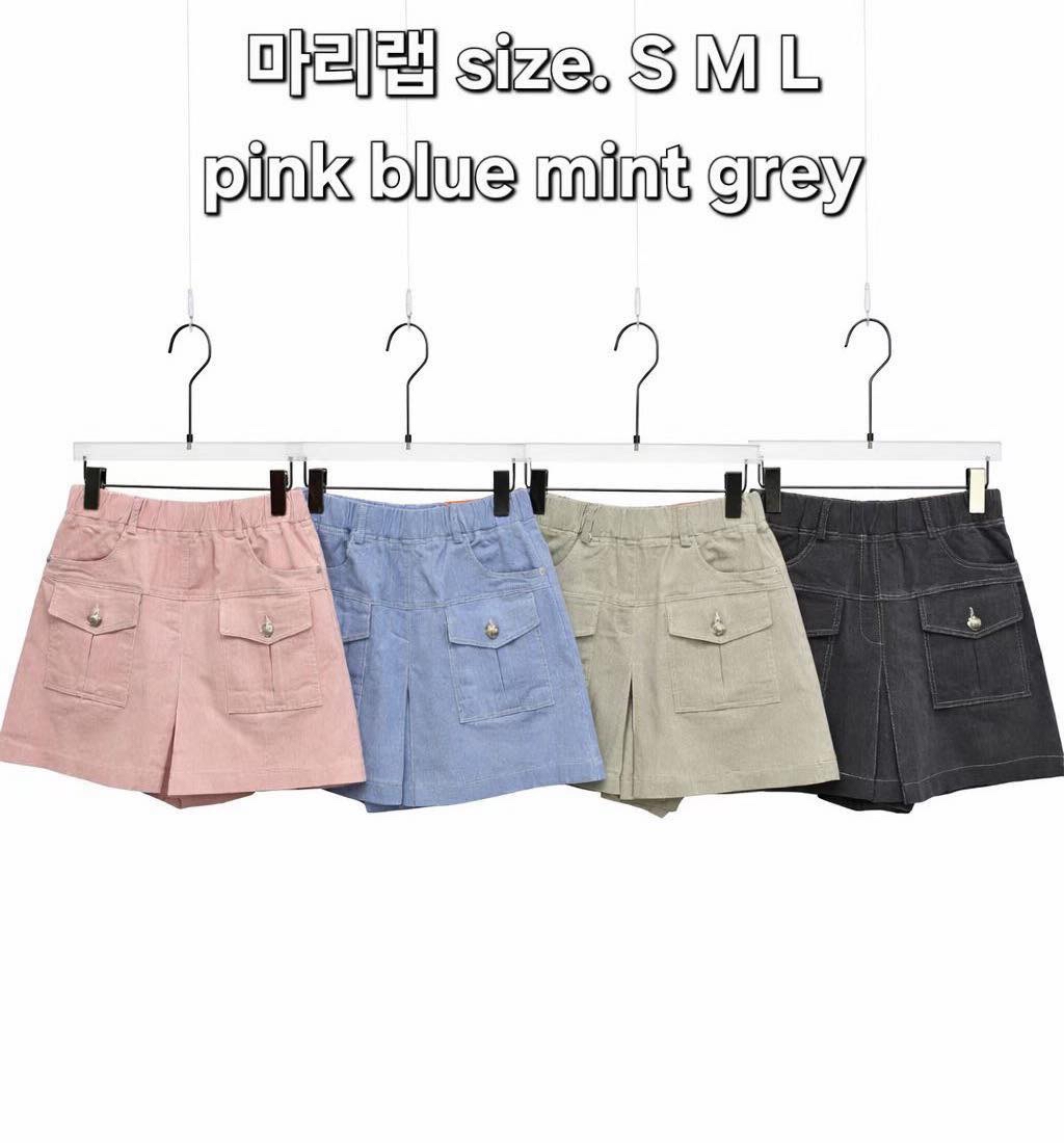 橡筋腰洗水扯布裙褲