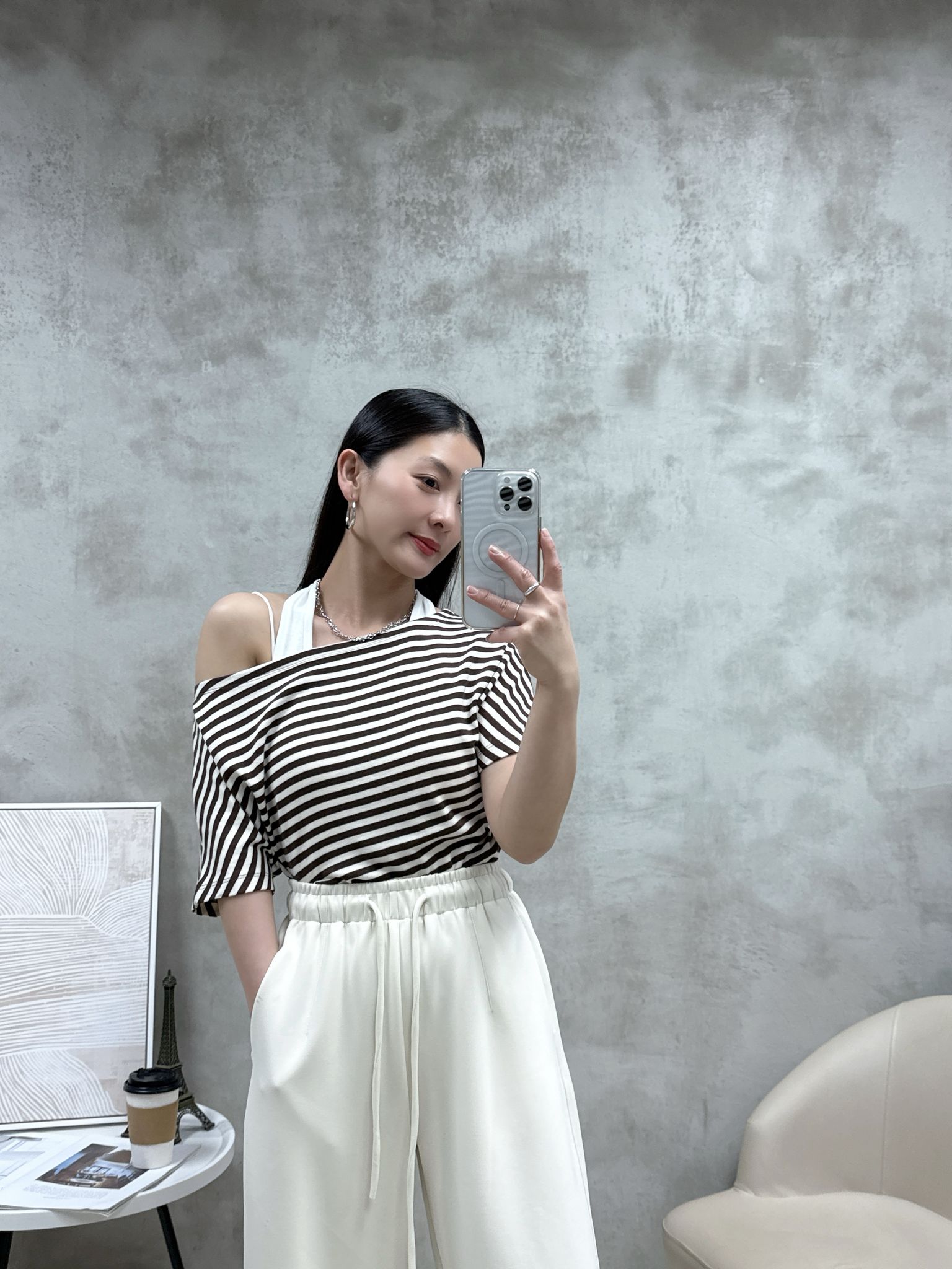 C08 假兩件橫間Top