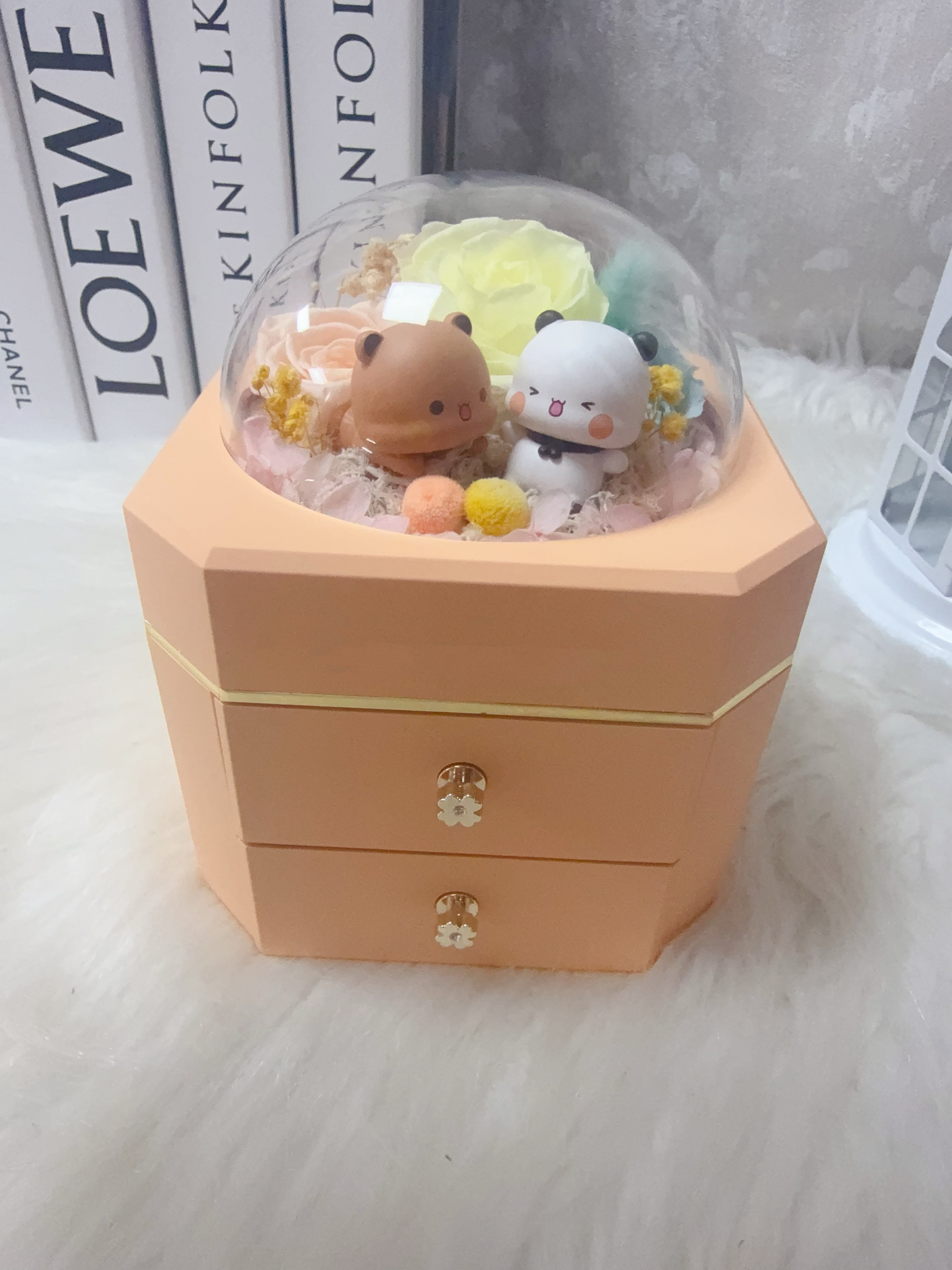 一二布布玫瑰粉紅飾物盒