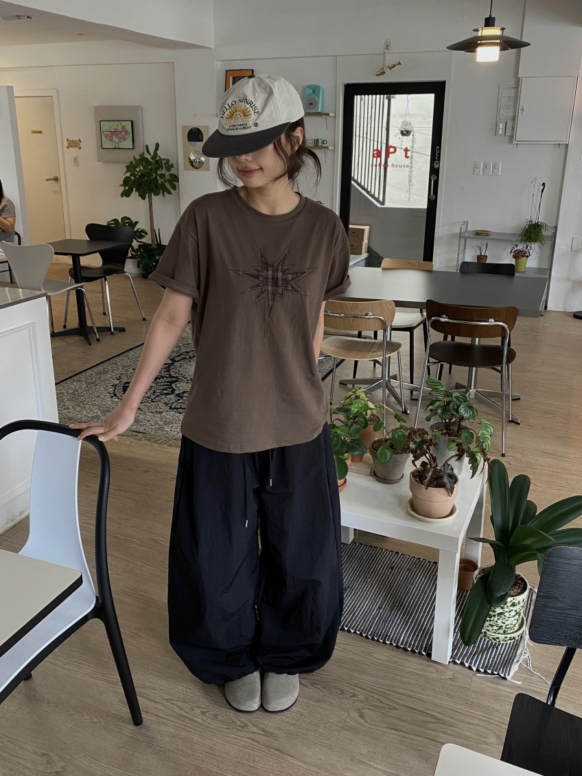 Plaid Star Patchwork Oversized Tee