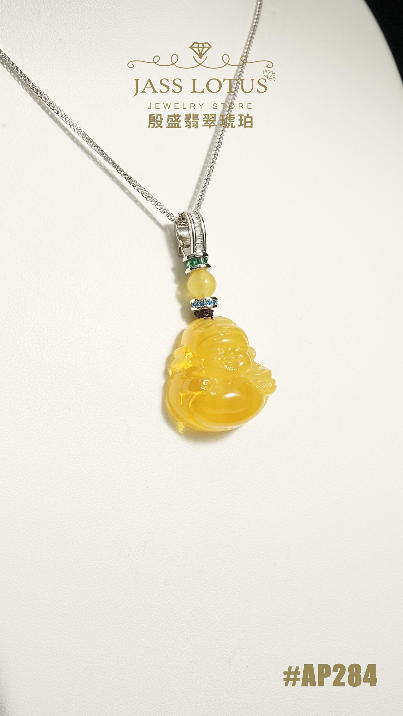 俄羅斯天然蜜蠟雞油黃財神吊墜