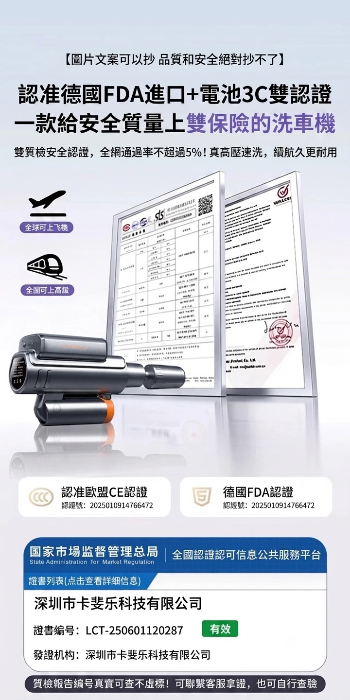 CAFELE 折疊強力高壓洗車水槍 (預購產品)