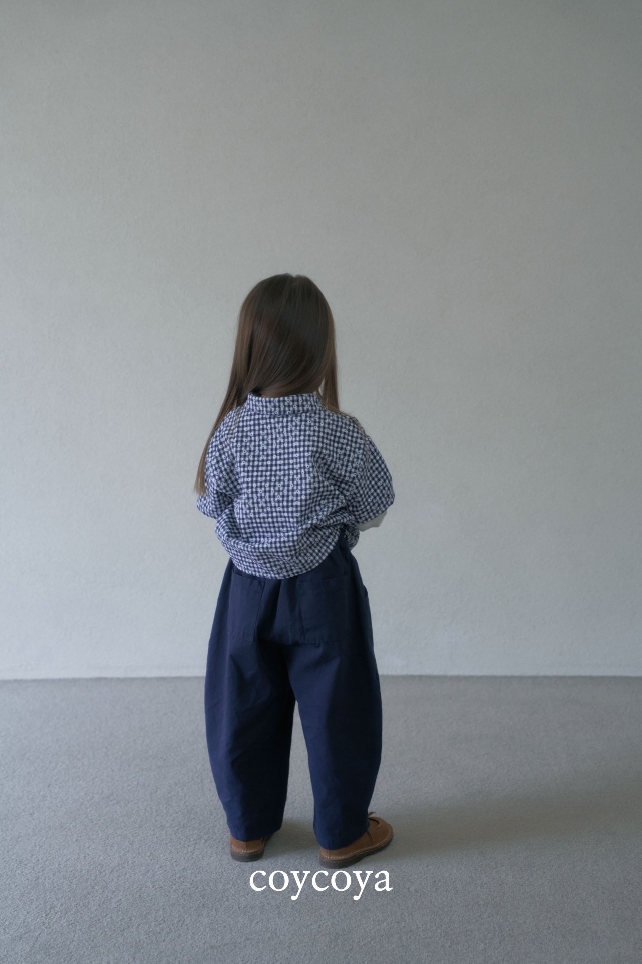 🌸預訂 韓國直送🌸🇰🇷COYCOYA兩色花花格紋假兩件寬鬆翻領長袖上衣