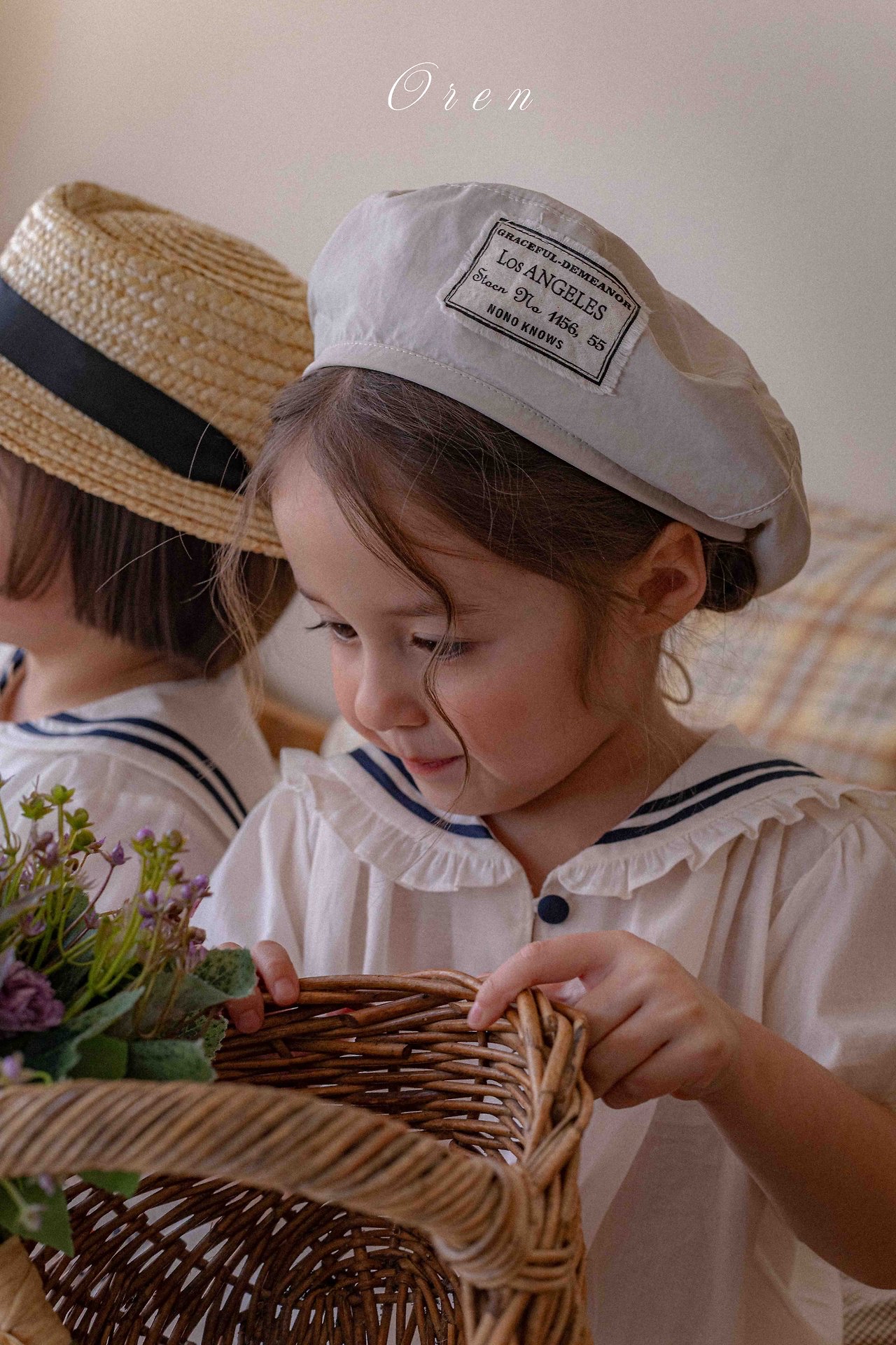 ☀️預訂 韓國直送☀️🇰🇷Oren Marinette兩色海洋風水手領刺繡短袖包屁衣/連身裙/上下套裝