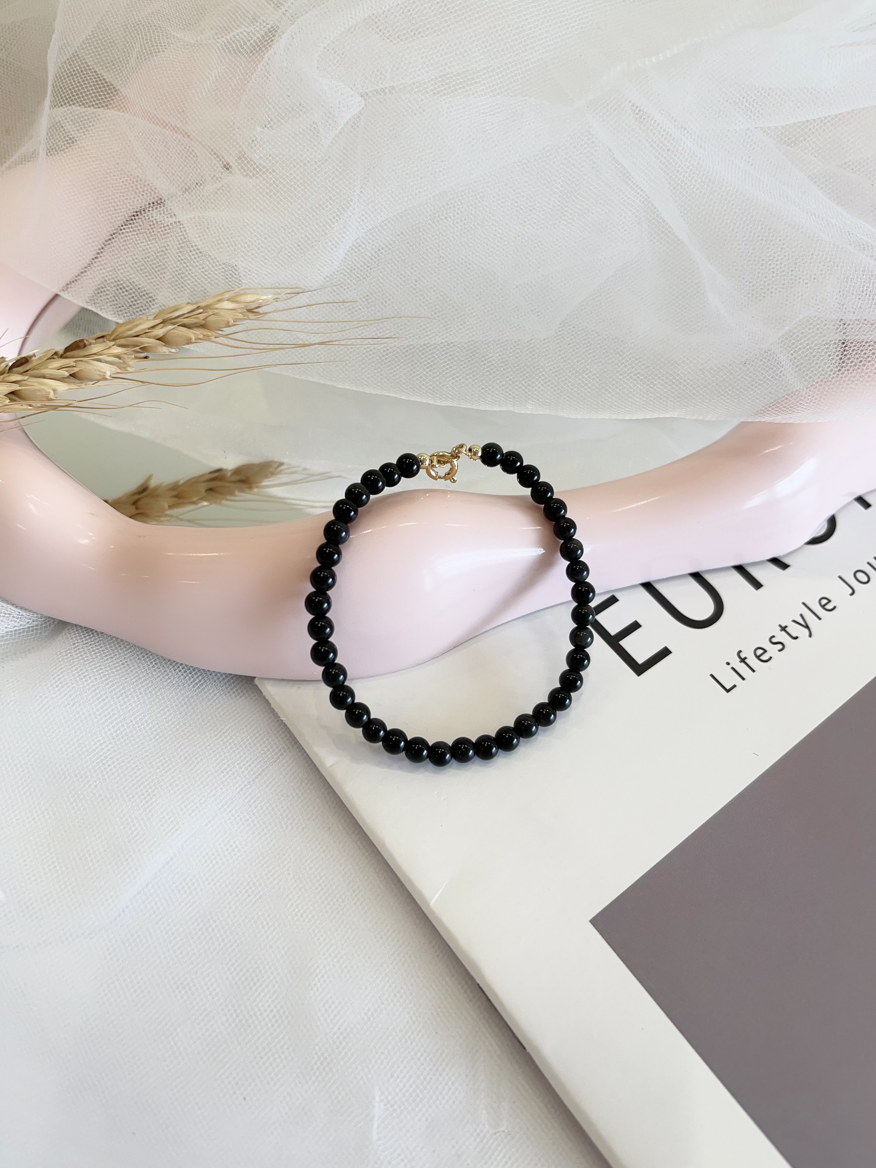 ⚫ 银曜石手串 Silver Obsidian | 4mm