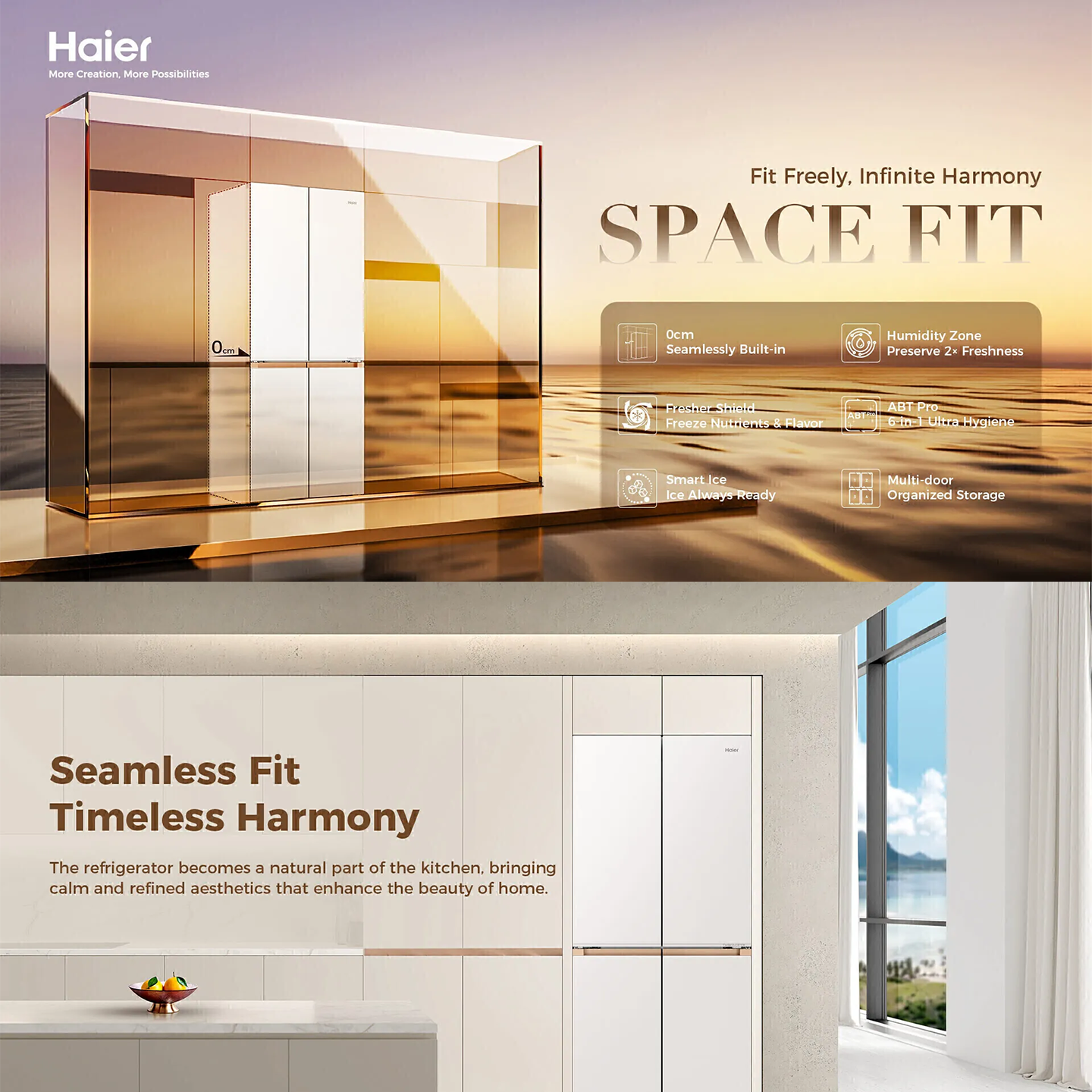 Haier 608L Multi-Door Inverter Glass Fridge (HRF-IM608FG)