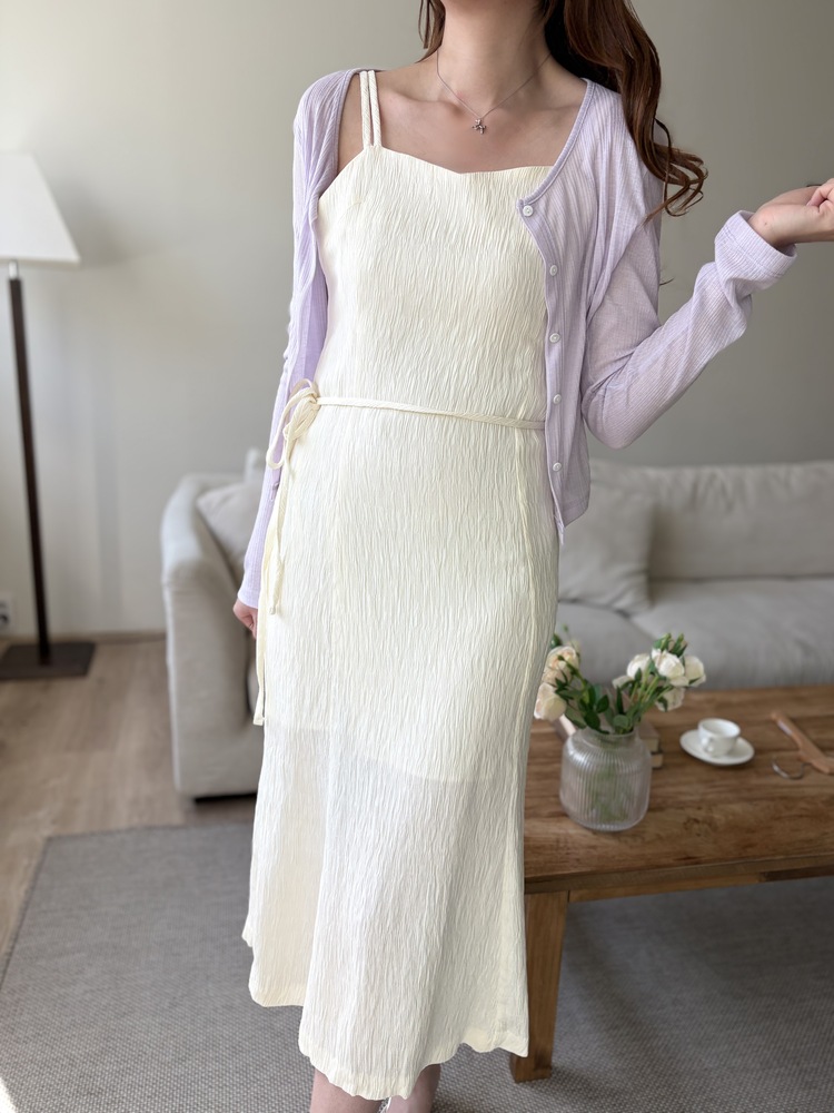 Romance Slim Cami Dress (Ivory)