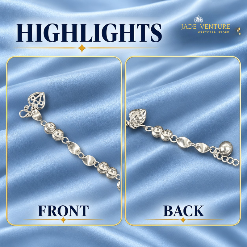 LA1443 Faceted Heart & Twist Leaf Chain