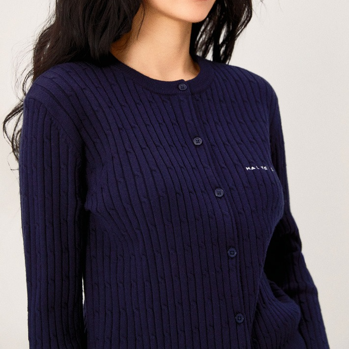 [Maltese & Retriever x SPAO] Cable Round Neck Cardigan (2款)