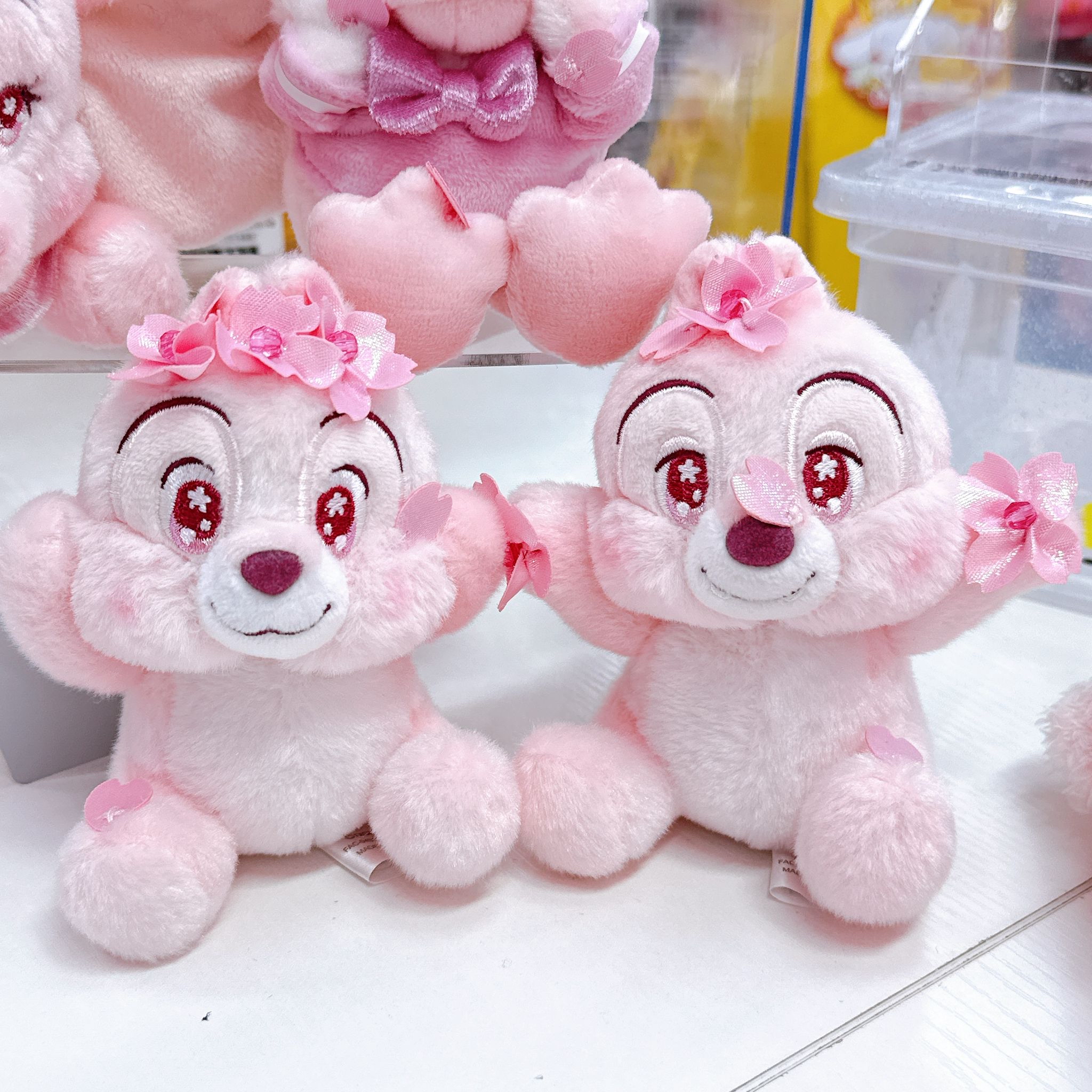 日本直送東京迪士尼小飛象chip and dale唐老鴨櫻花系列公仔掛飾