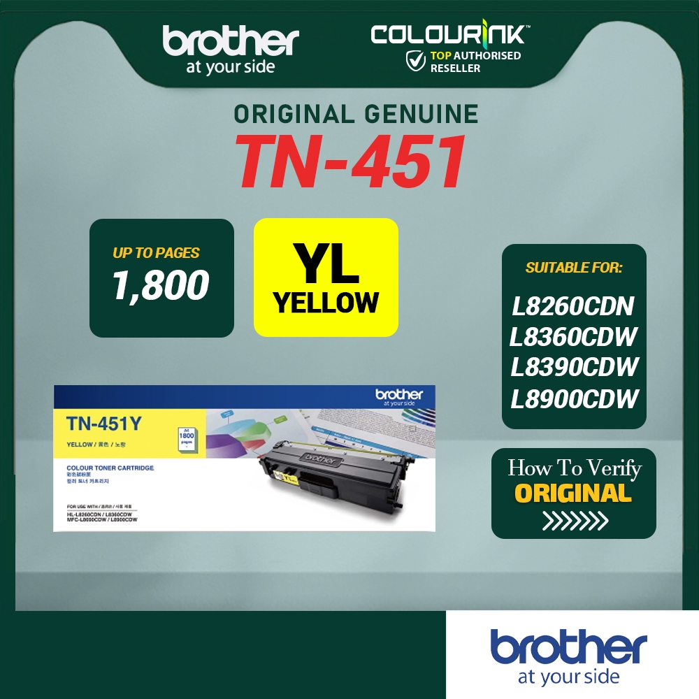 Brother Original Toner TN-456 Black Cyan Magenta Yellow MFC-L8690CDW MFC-L8900CDW HL-L8260CDN HL-L8360CDW TN451 TN459