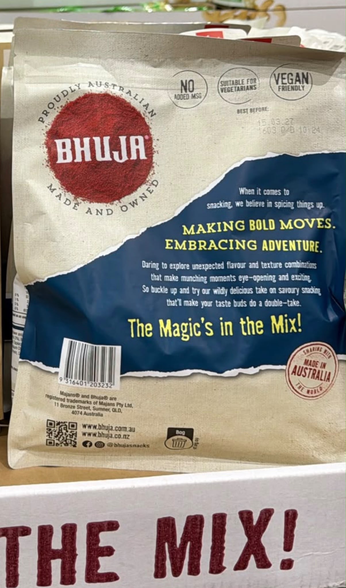 澳洲直送  澳洲Majans Bhuja 堅果脆片條