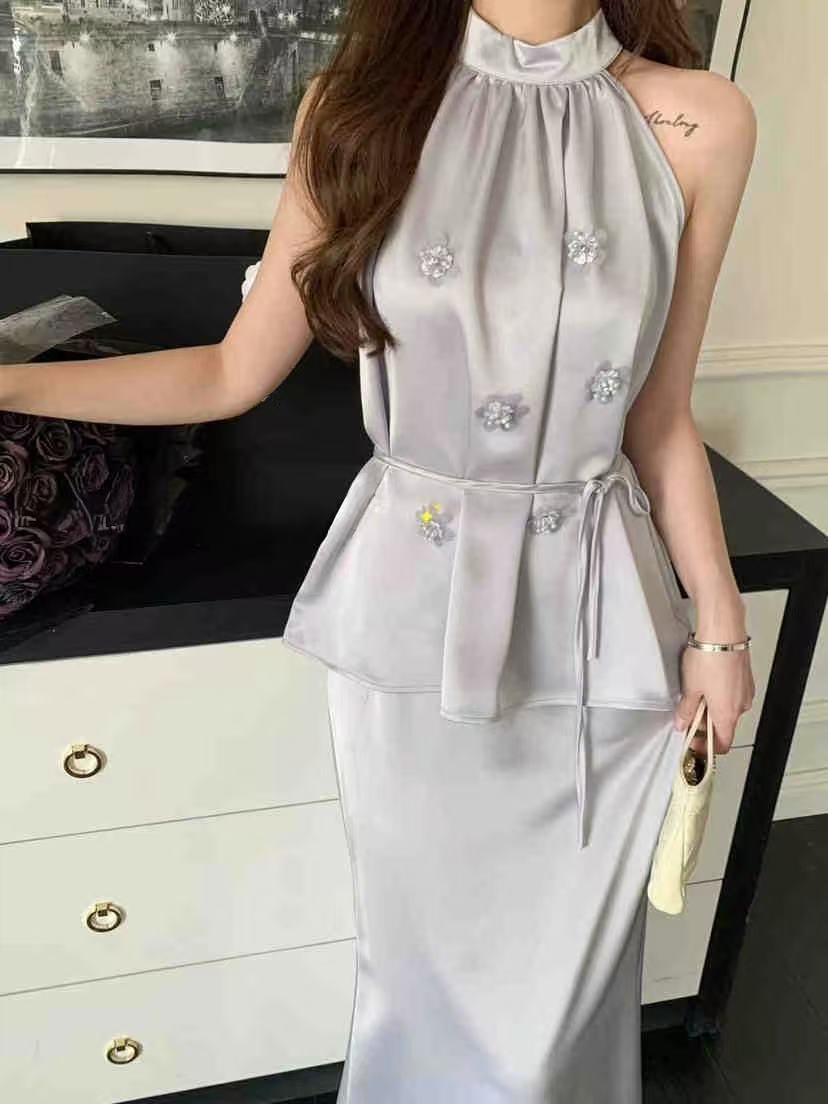 ST273无袖挂脖套装