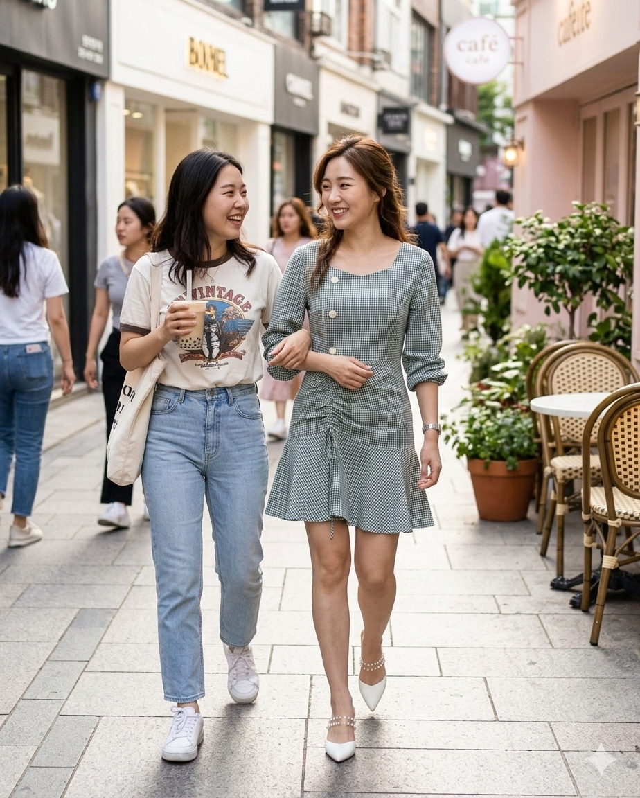 Korea Checkered Dress