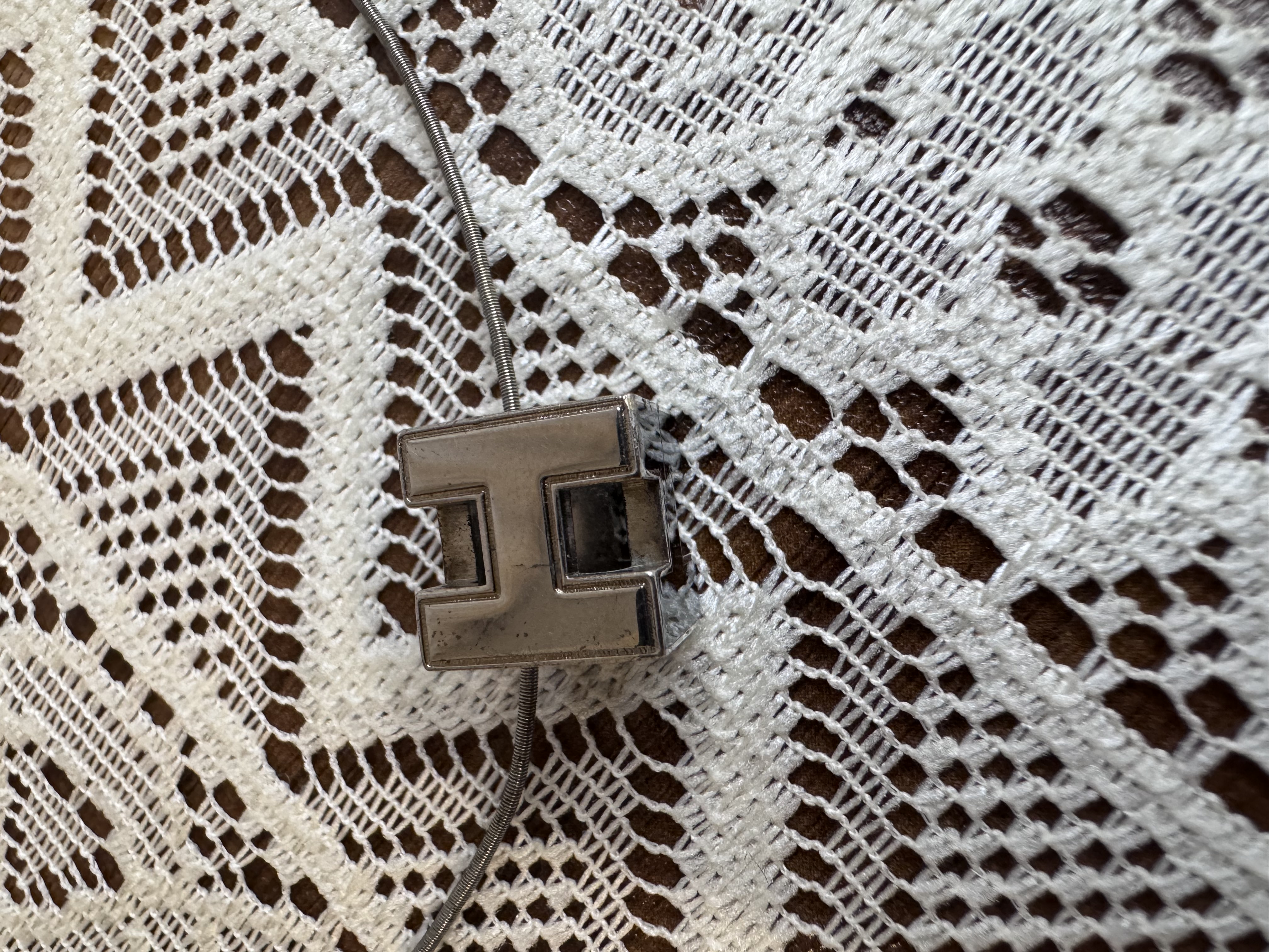 Hermes Lacquer Cage d'H Pendant Necklace