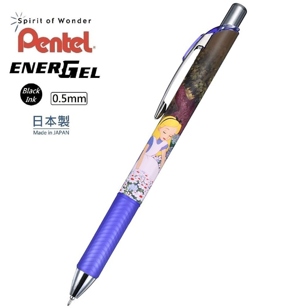 現貨｜【日本 Disney Store 限定】Alice 愛麗絲 日本製 Pentel EnerGel 0.5mm 黑色 啫喱筆 209060