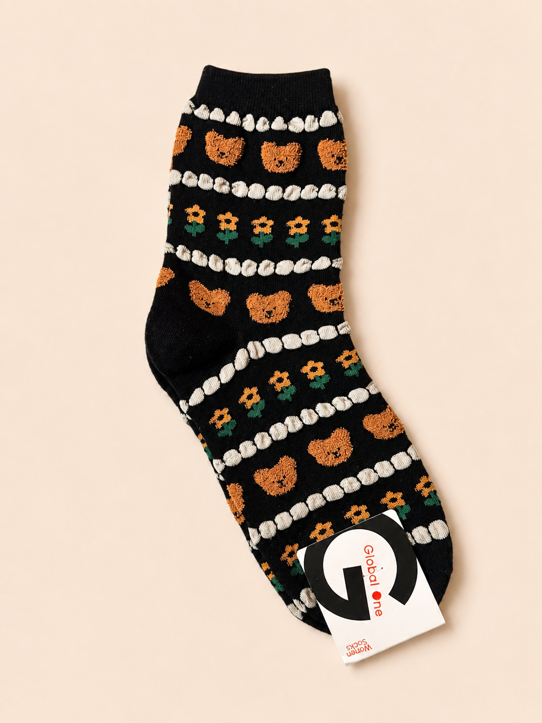 Korean Animal Knit Pattern Women's Crew Socks