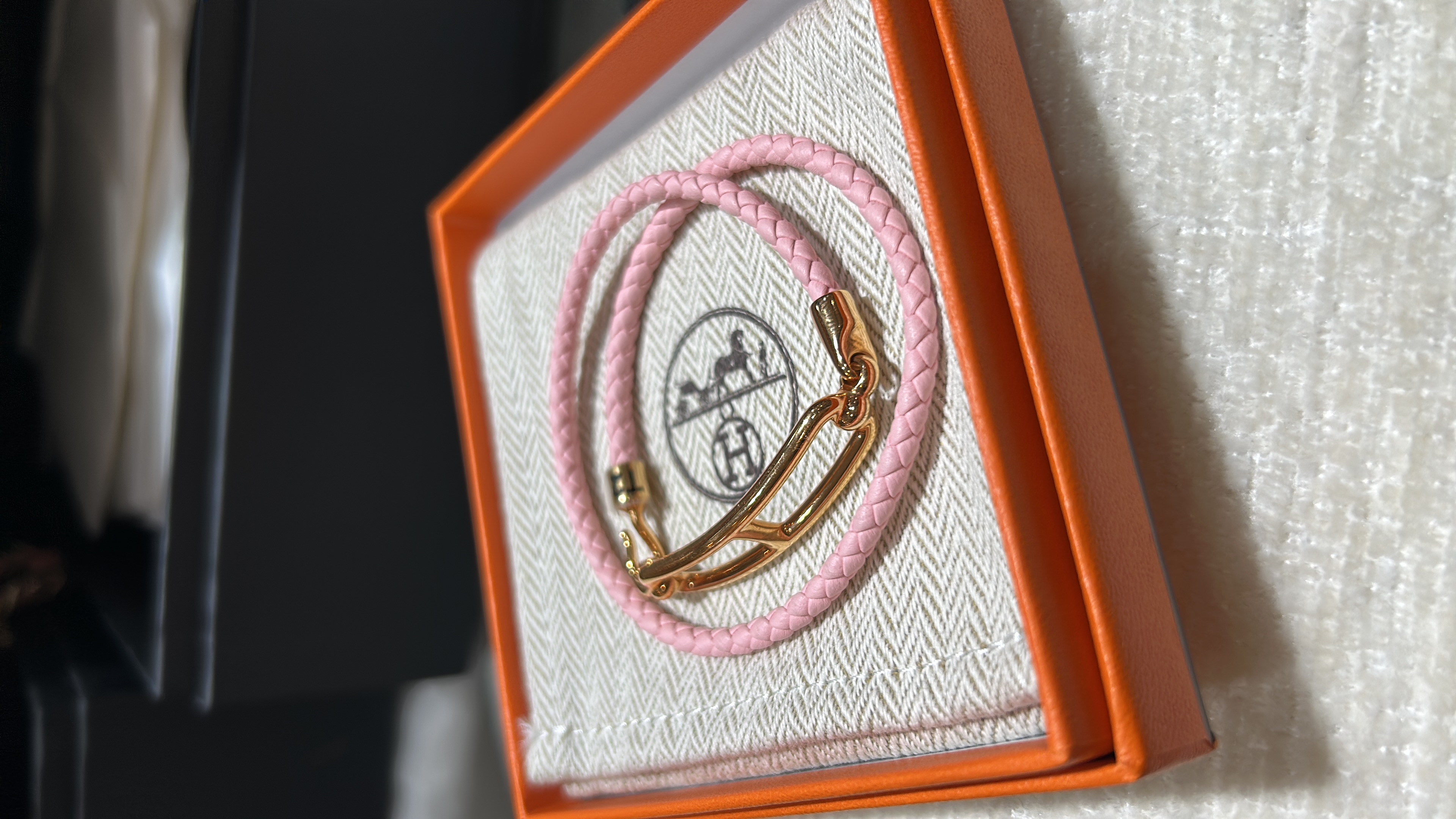 全新 Hermes Roulis Double Tour bracelet rose Sakura ,T2 ,100%Authentic, 全新未使用品 ✅dust bag ✅Box 
