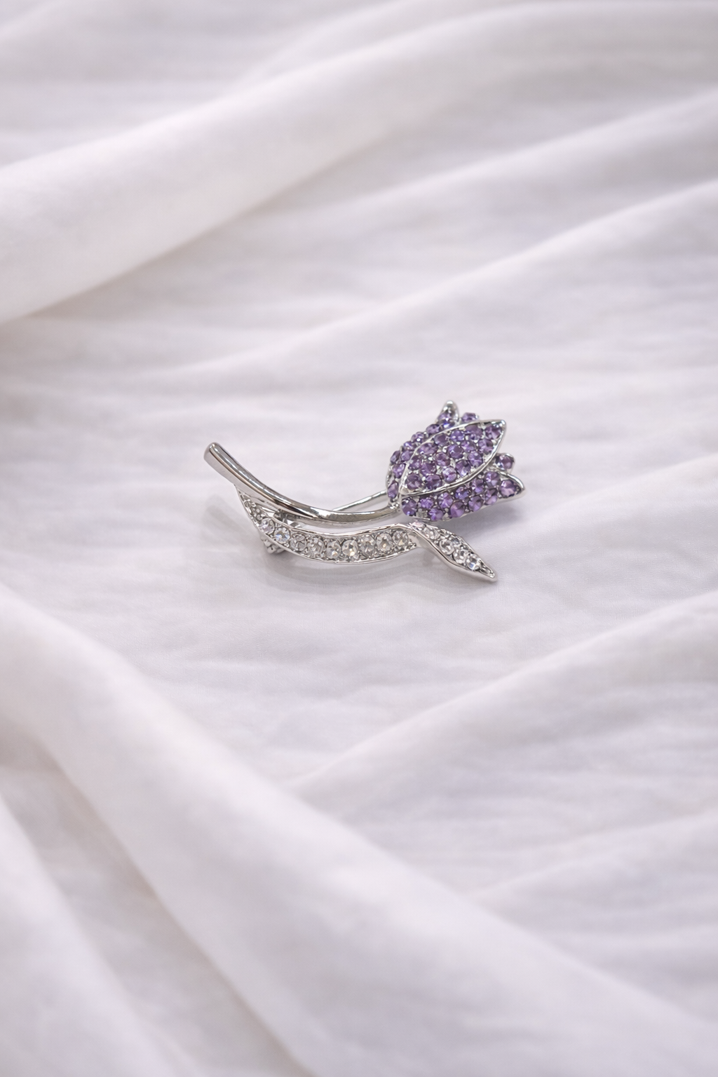 Swarovski Stone Tulip Flower Brooch