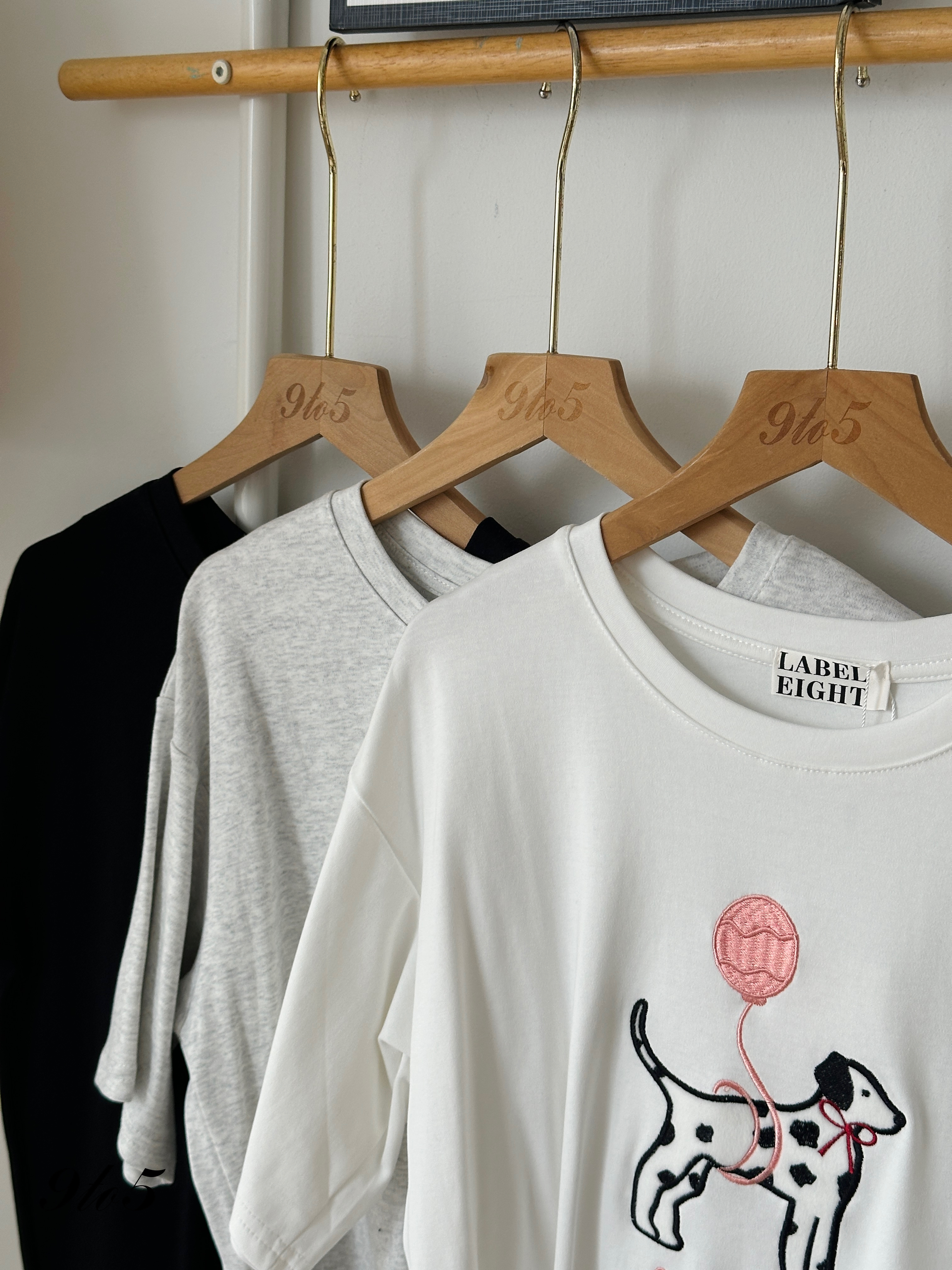 T3933 Dog Embroidery Tee - 4 Colors