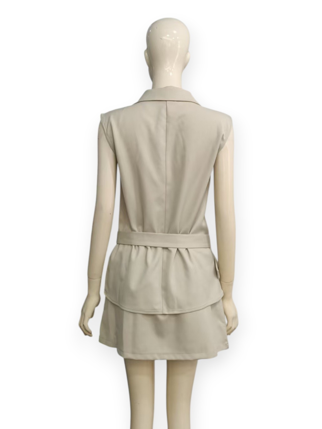 Sleeveless Shirt Short Skirt Set M249