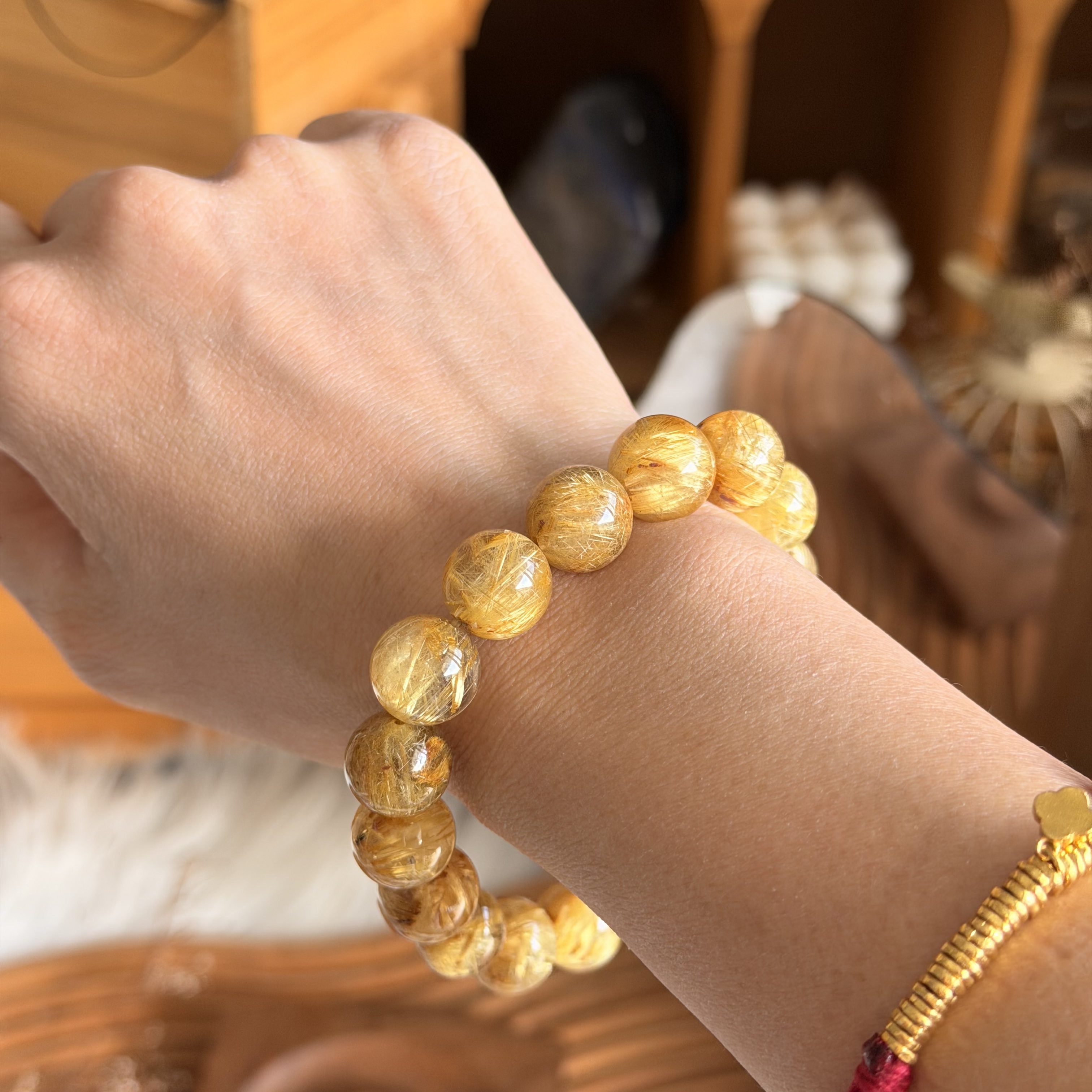 12.6mm金鈦晶手串