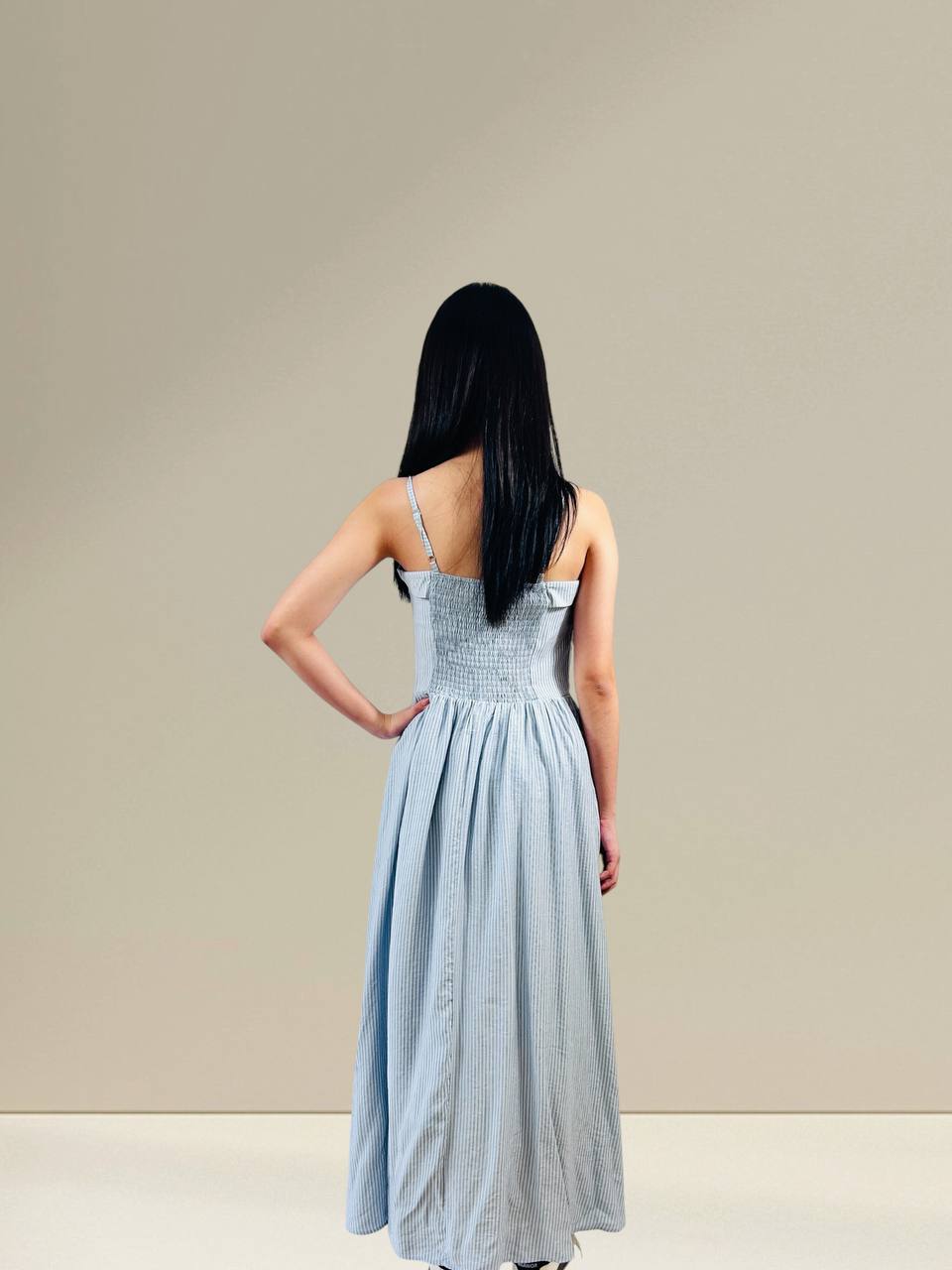 W8258A - Striped Maxi