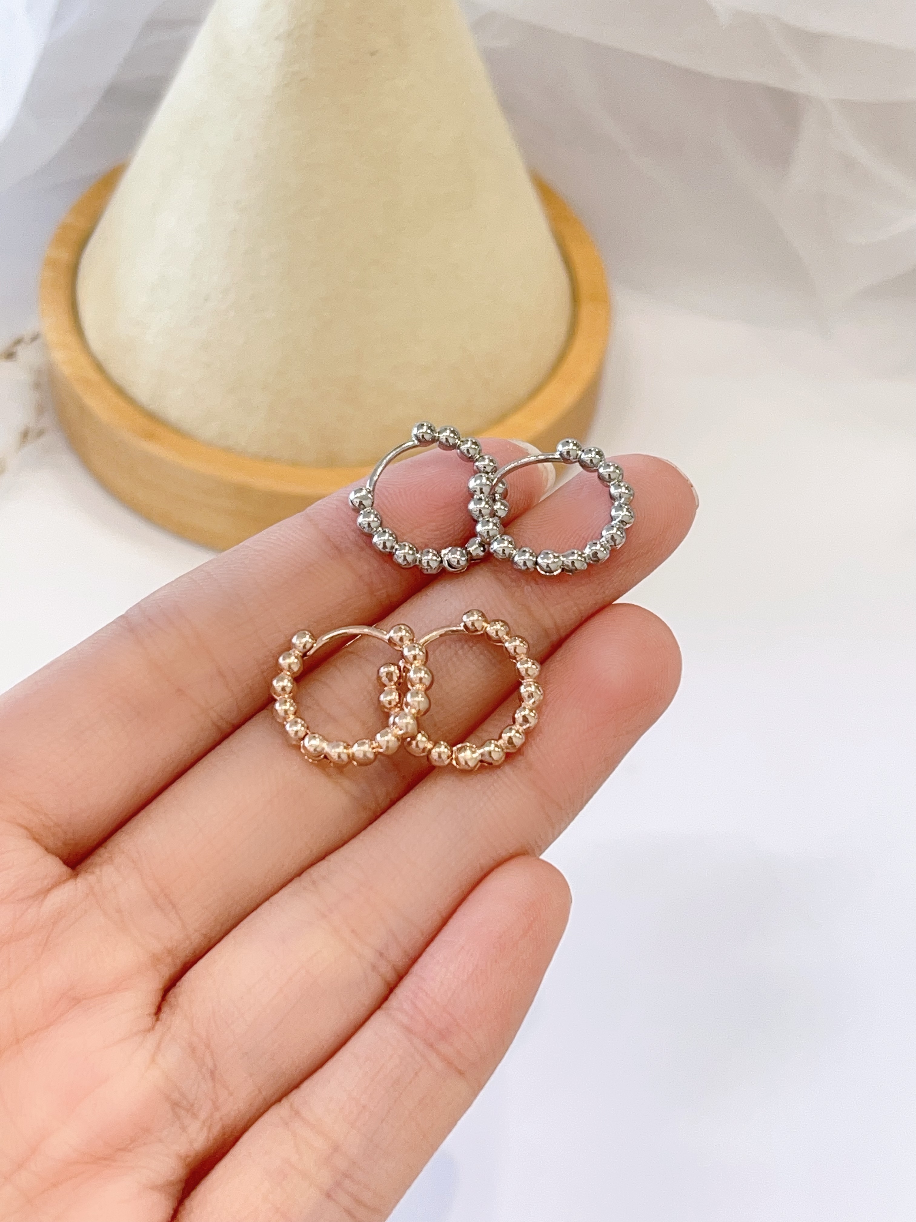 星点小环耳扣耳环