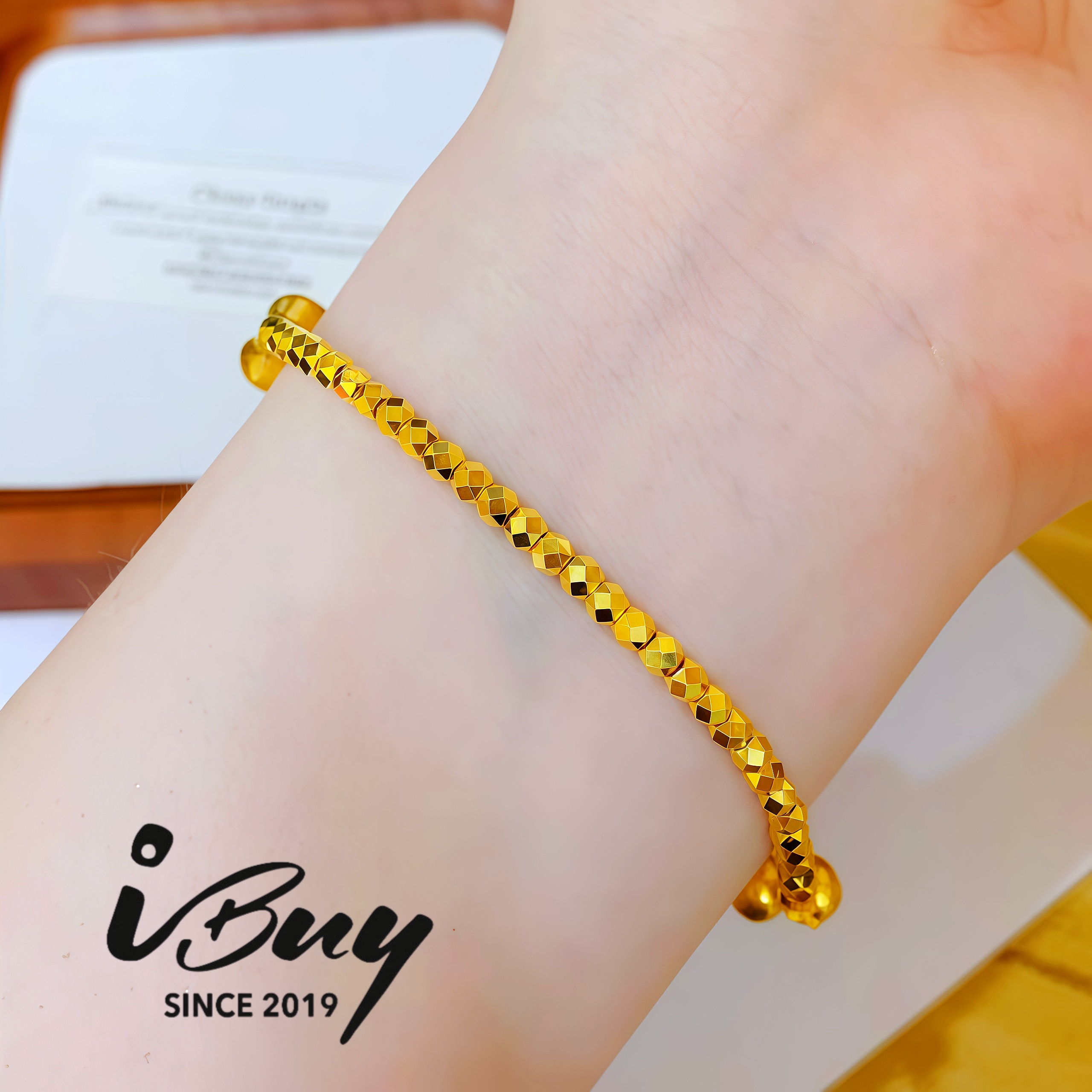 999 GOLD DISCO BALL BEAD CHARM ( 2PCS) 999 金 蹦迪珠 ( 2PCS )