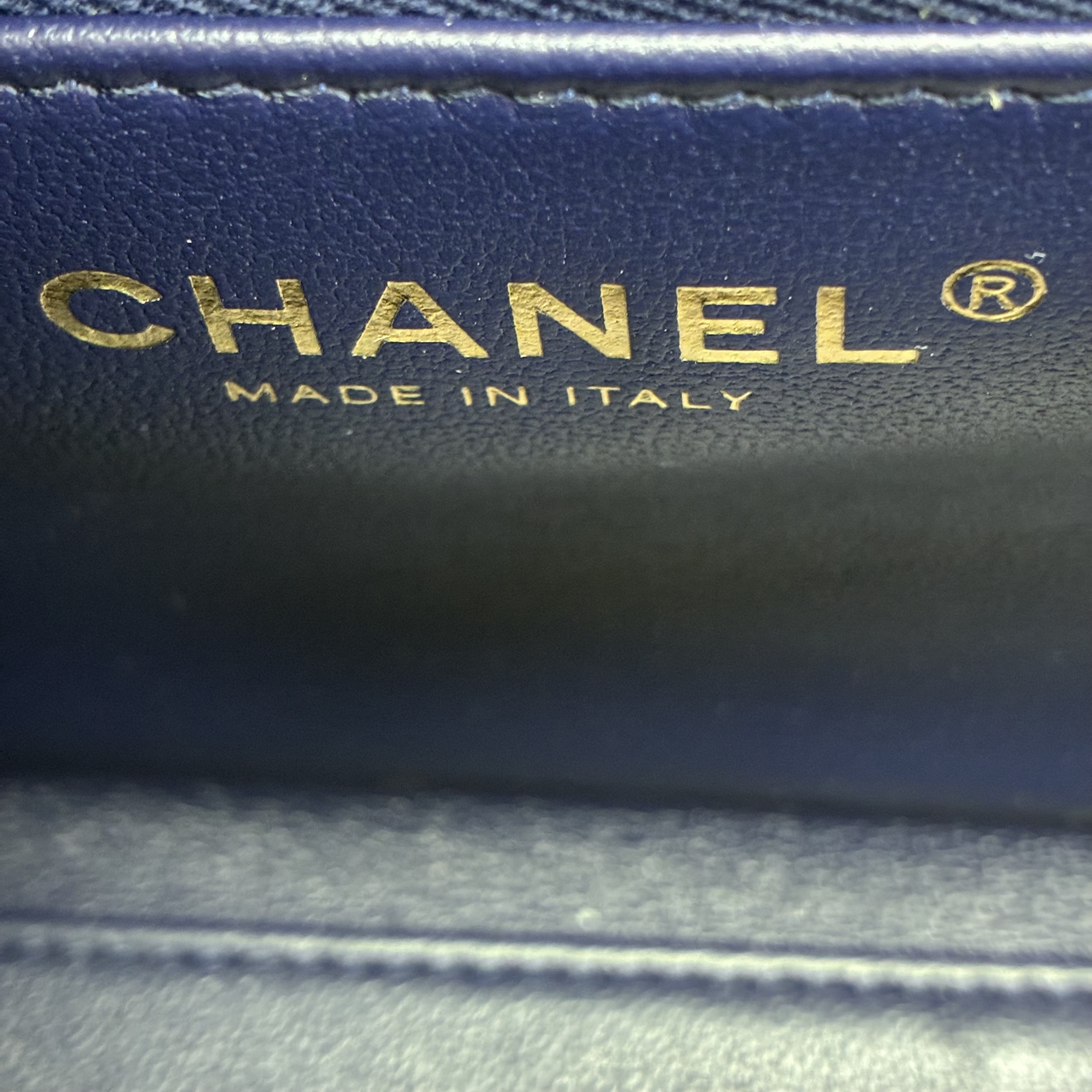 Chanel Kelly Top Handle nano size 海軍藍羊皮
