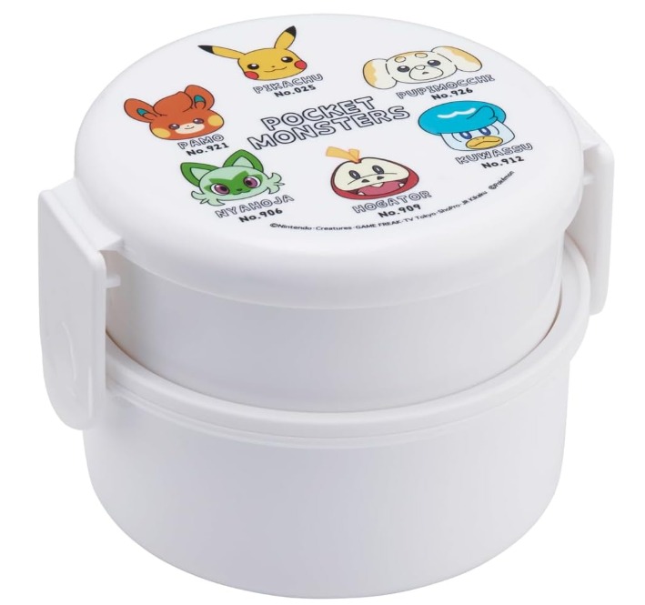 日本直送🇯🇵 日本製 Skater 抗菌圓形雙層便當盒500ml (帶叉子)