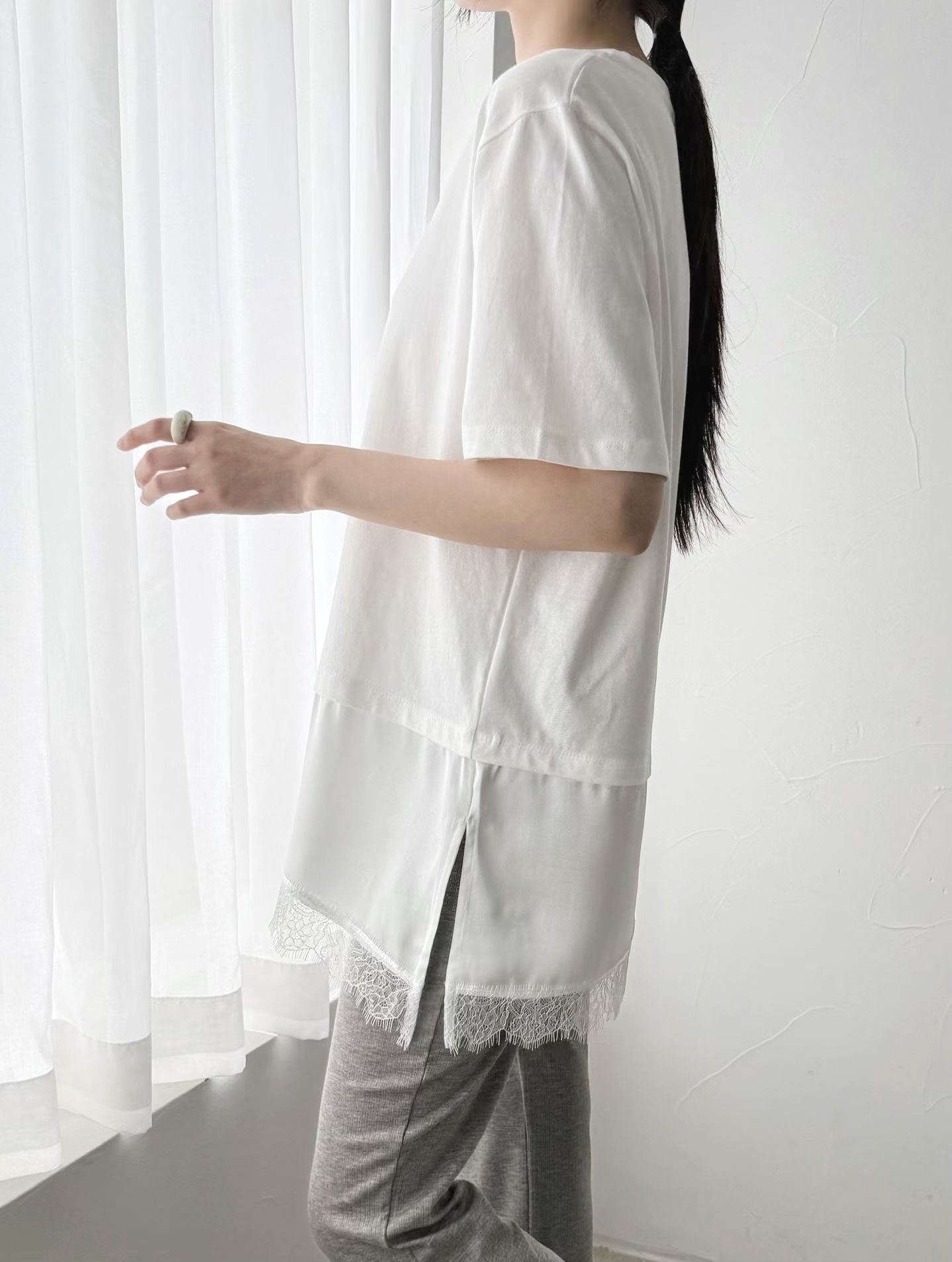 221150lace腳Tee
