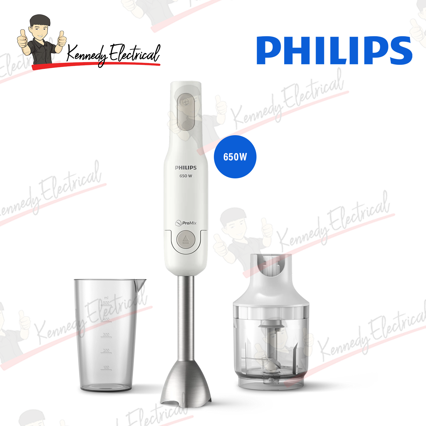 Philips Hand Blender (650W) Hand Blender Set withBeaker + Chopper HR2535/01