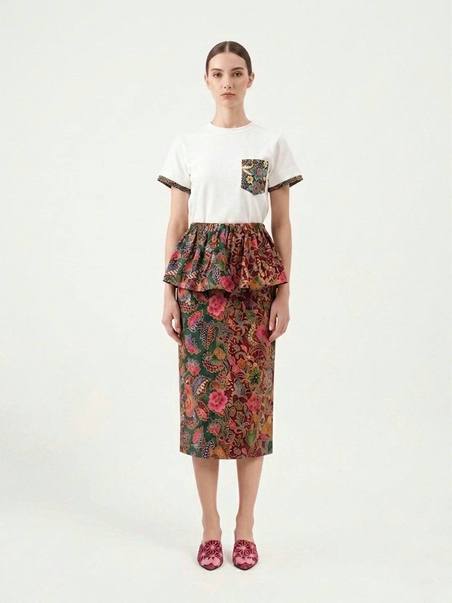 T8066 - Melur Peplum Batik Skirt